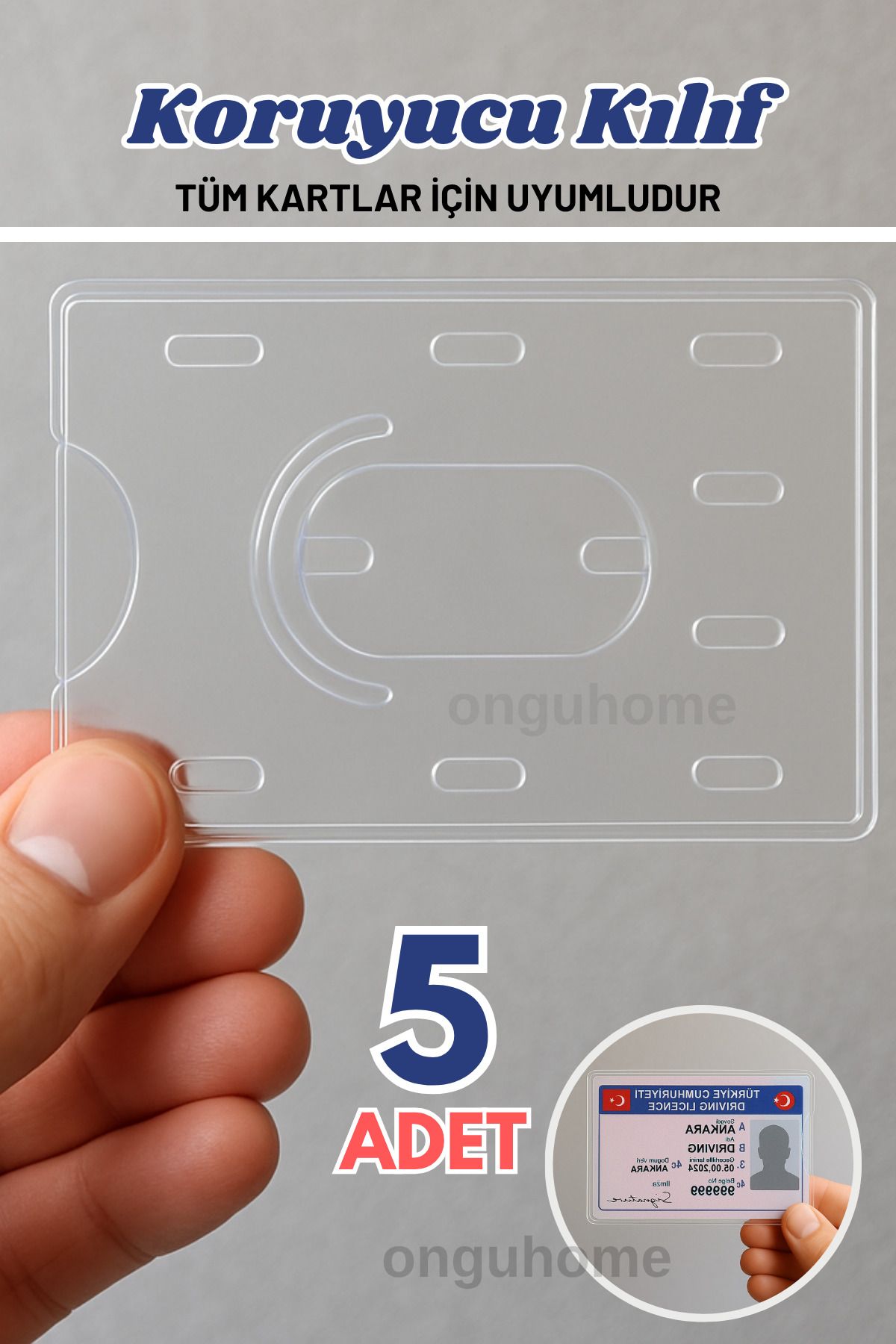 ongu home Tüm Kartlar için Kart Koruyucu Kılıf Kimlik Koruyucu Kredi Kartı Kılıfı İnce ve Dayanıklı 5 Adet