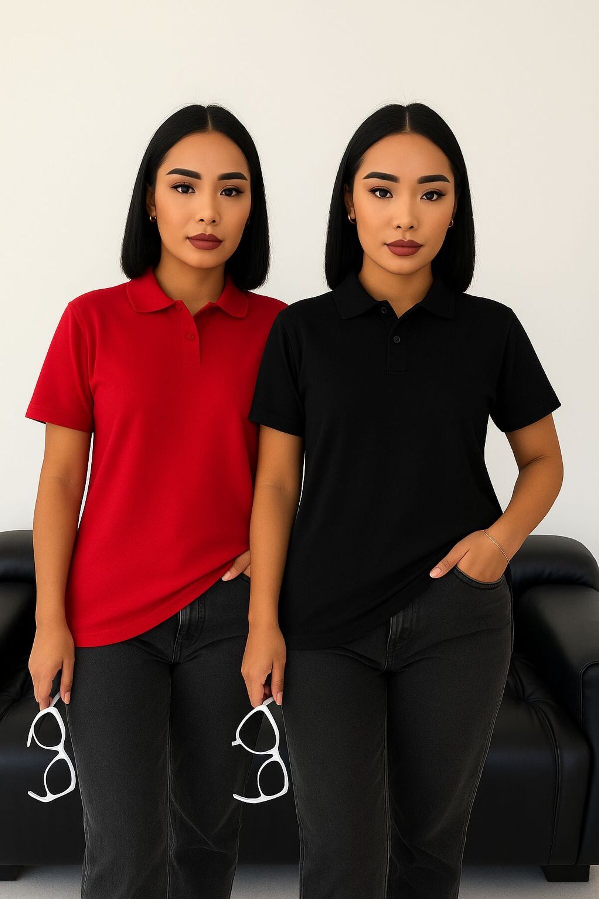 LC Waikiki 2'li Avantajlı Polo Yaka Pike Kumaş Nefes Alabilen Kısa Kollu Pamuklu Kadın Tişört