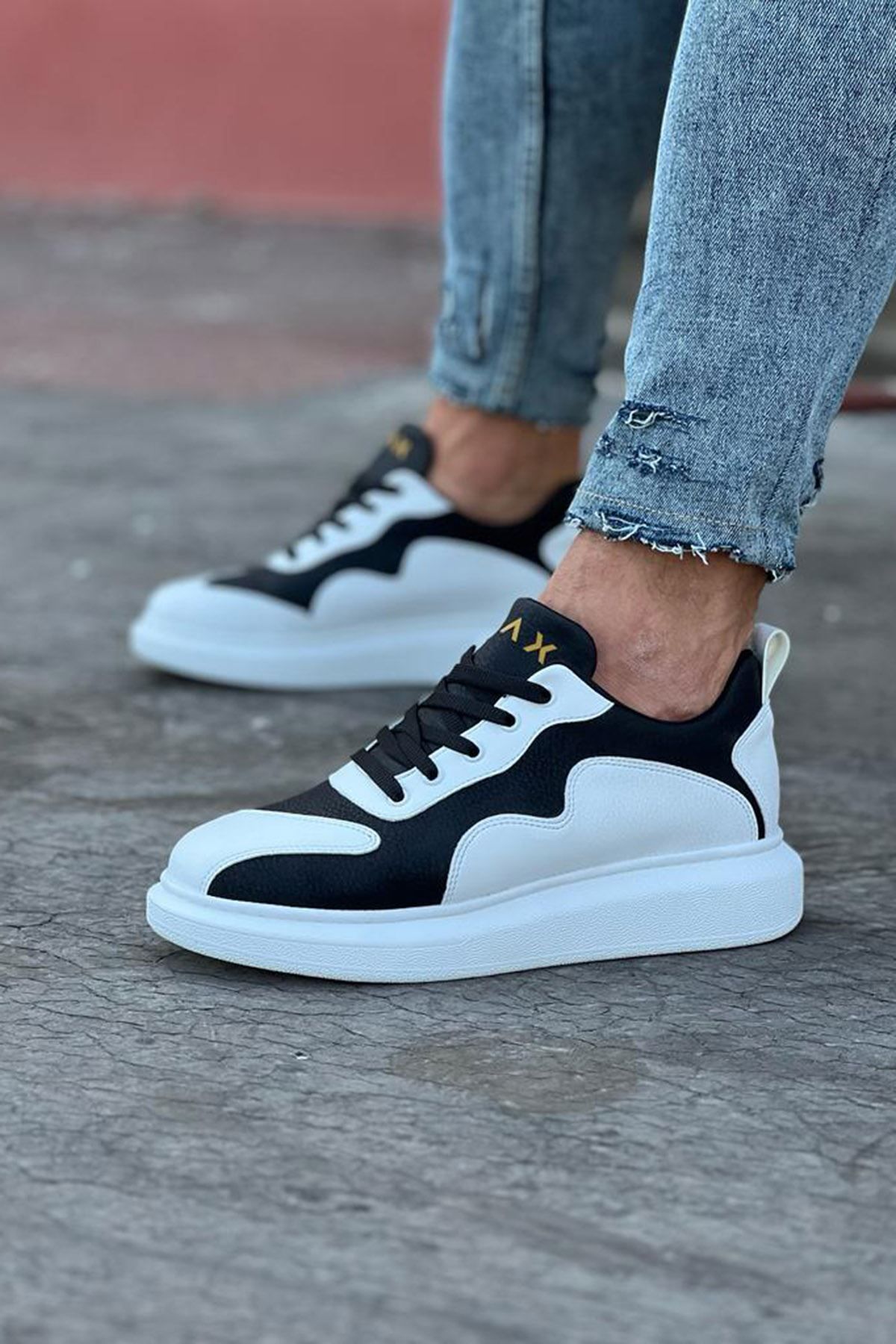Fashi10 WG301 Beyaz Siyah Erkek Casual Ayakkabı
