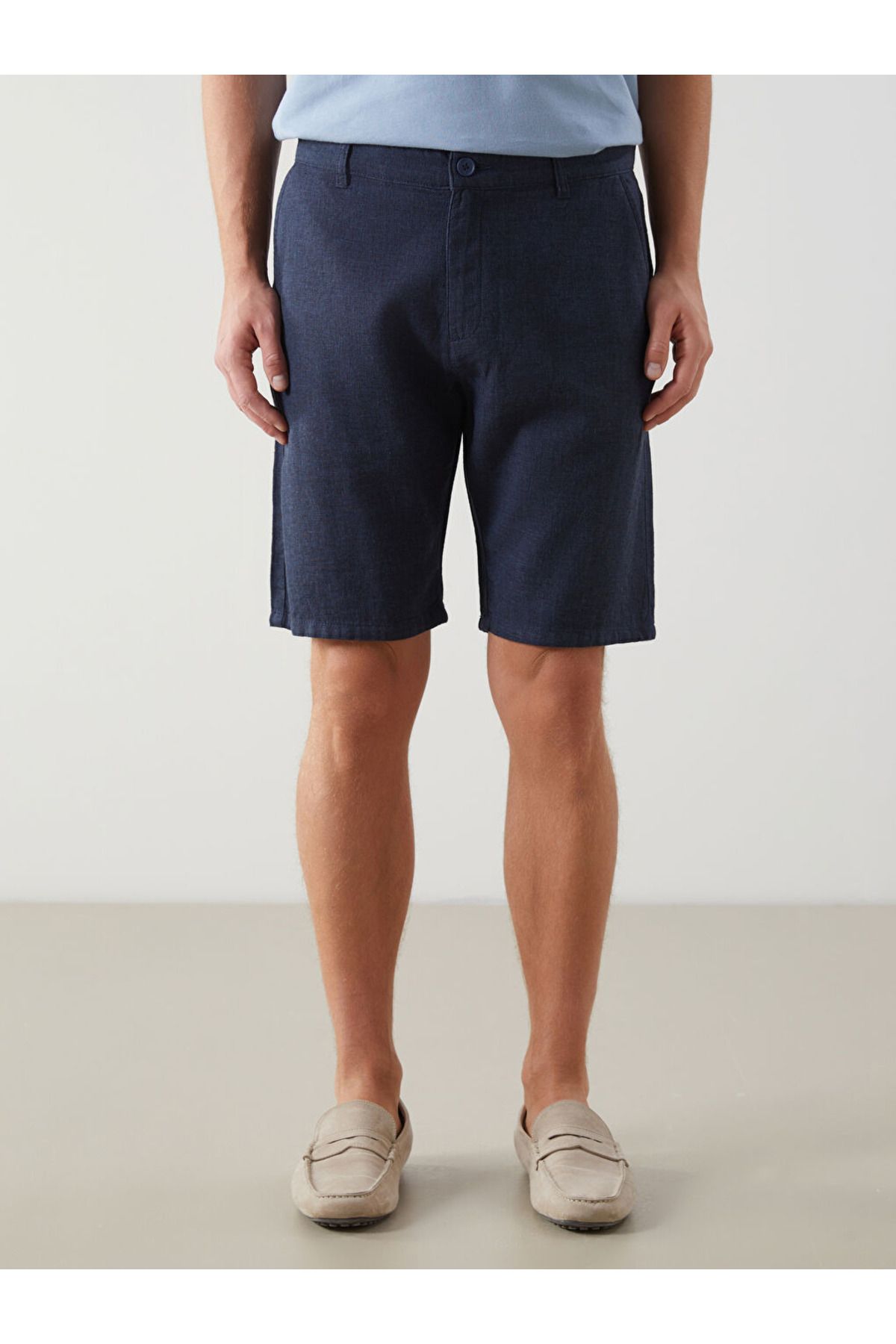 LC Waikiki-Regular Fit Linen Blend Fabric Stylish and Comfortable Men's Shorts 2
