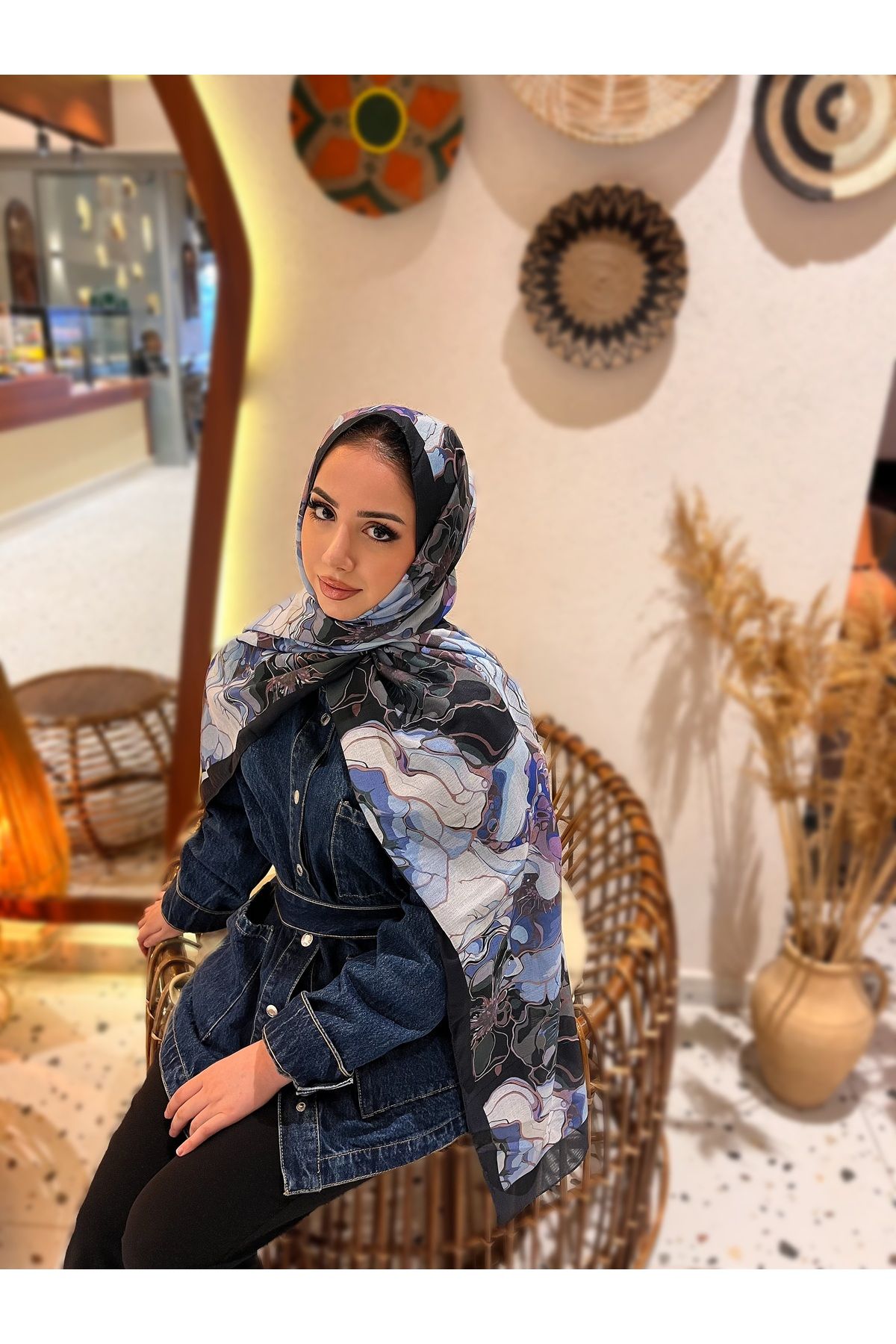 MODA LİNA SERİSİ ALİCE DESEN BAMBU ŞAL