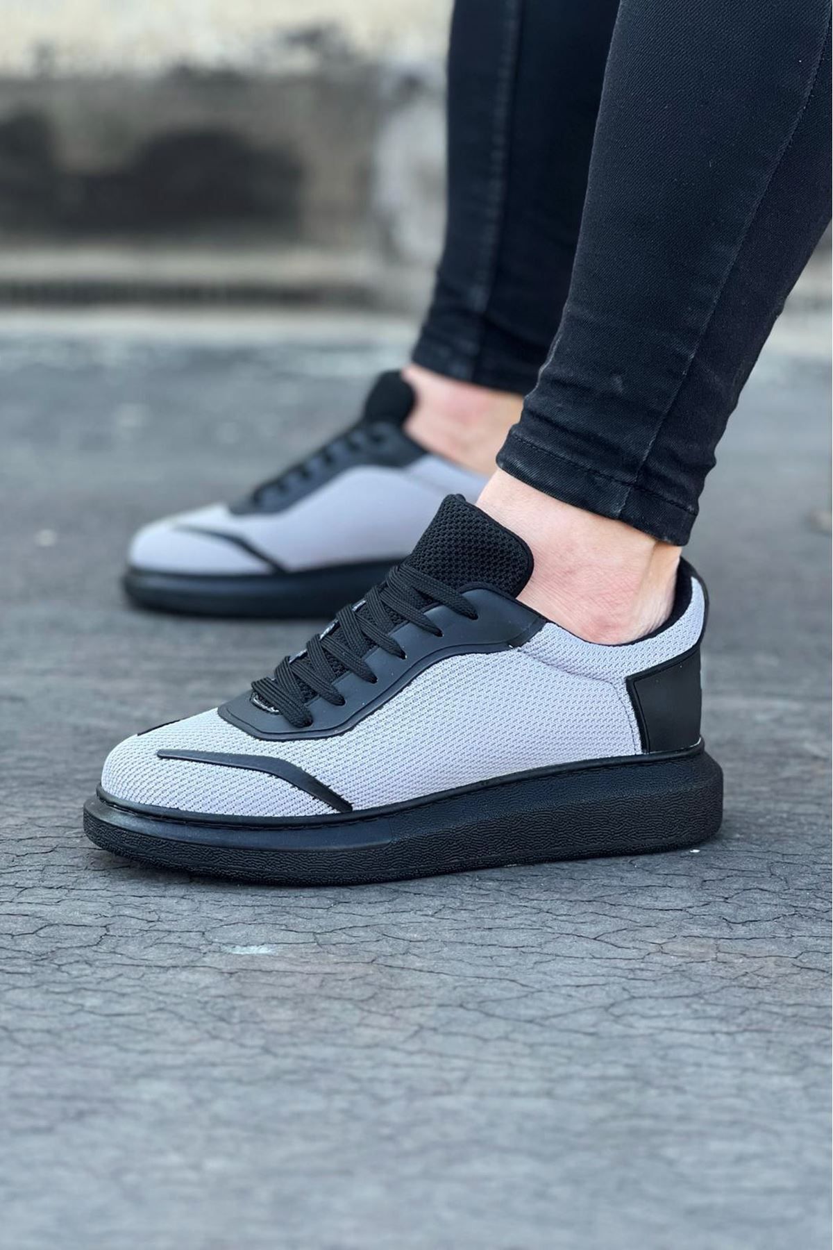Fashi10 WG019 Gri Siyah Triko Erkek Casual Ayakkabı
