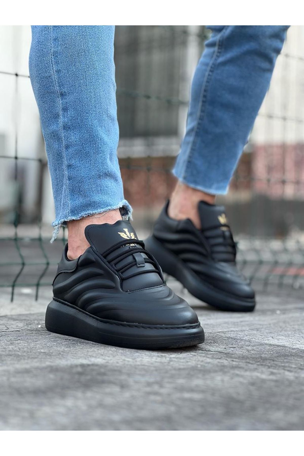Fashi10 WG094 Kömür Cilt Erkek Casual Ayakkabı