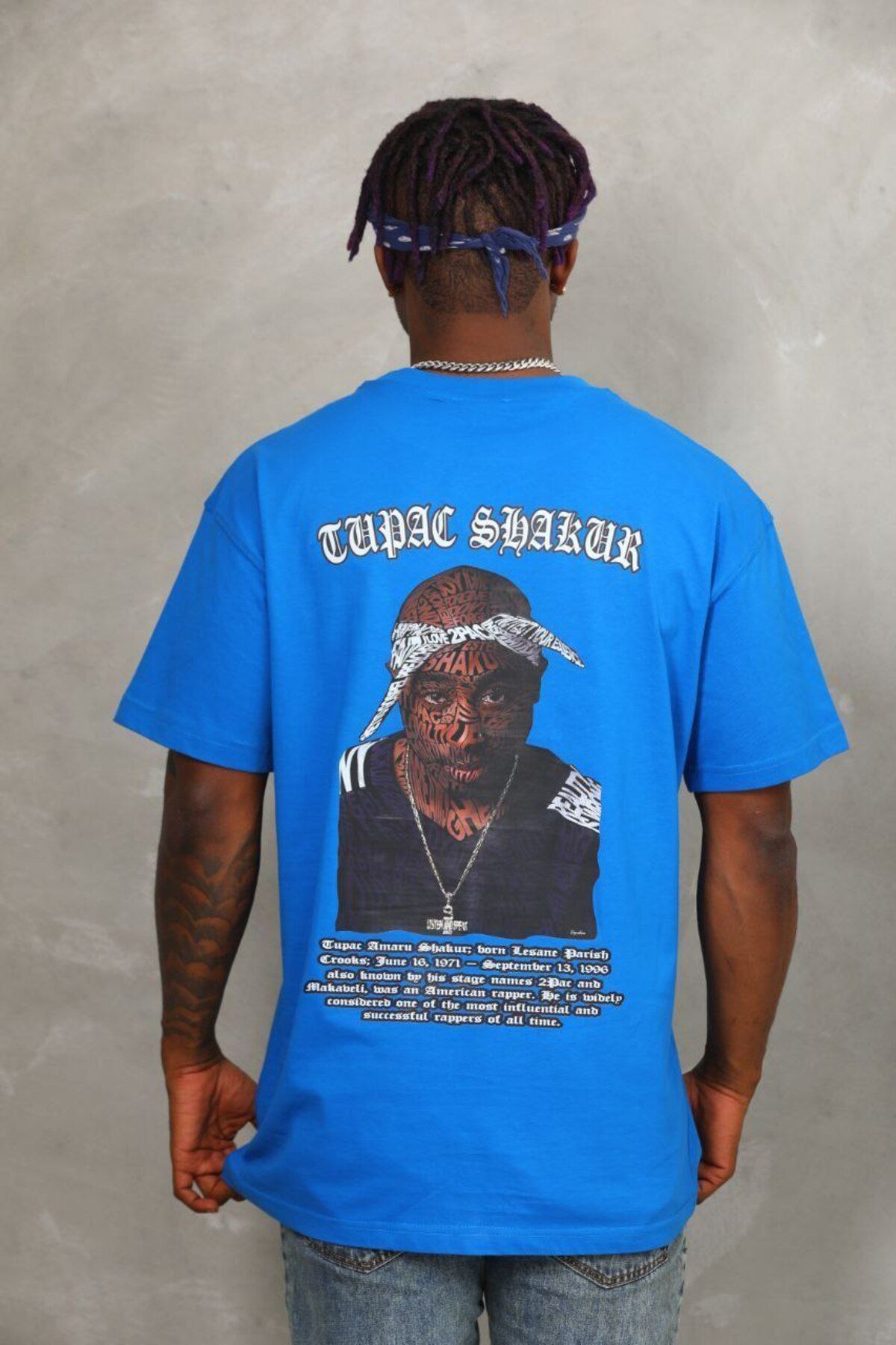 AURA Baskılı Oversize Bisiklet Yaka Unisex T-Shirt