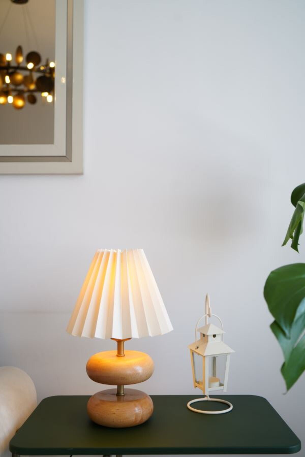 retro home design Doğal Ahşap Model Konik Krem Umbrella Kumaş Şapkalı Dekoratif Abajur Salon Yatak Odası Abajur