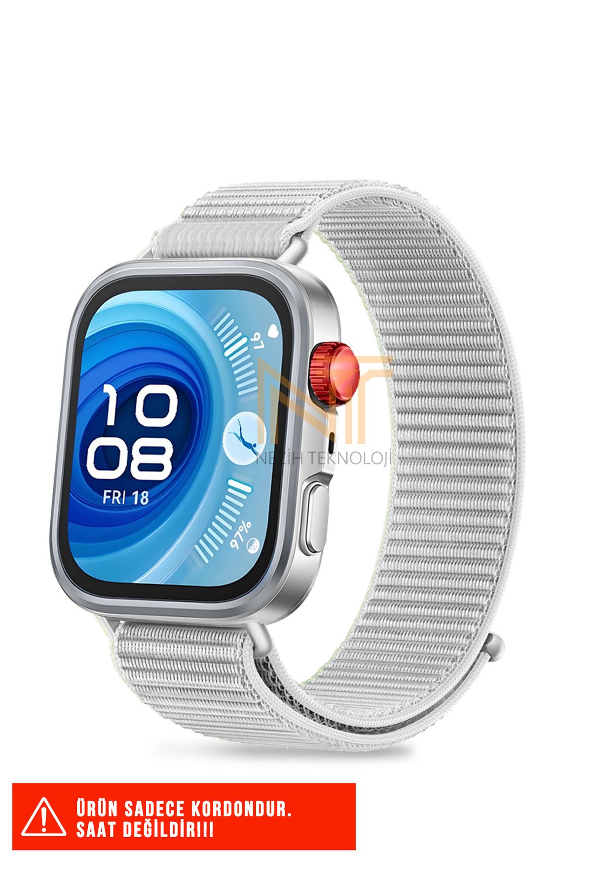 Nezih Case Huawei Fit 4 Pro / Fit 4 / Fit 3 Uyumlu Hasır Örgü Spor Cırtlı Naylon Pratik Kordon