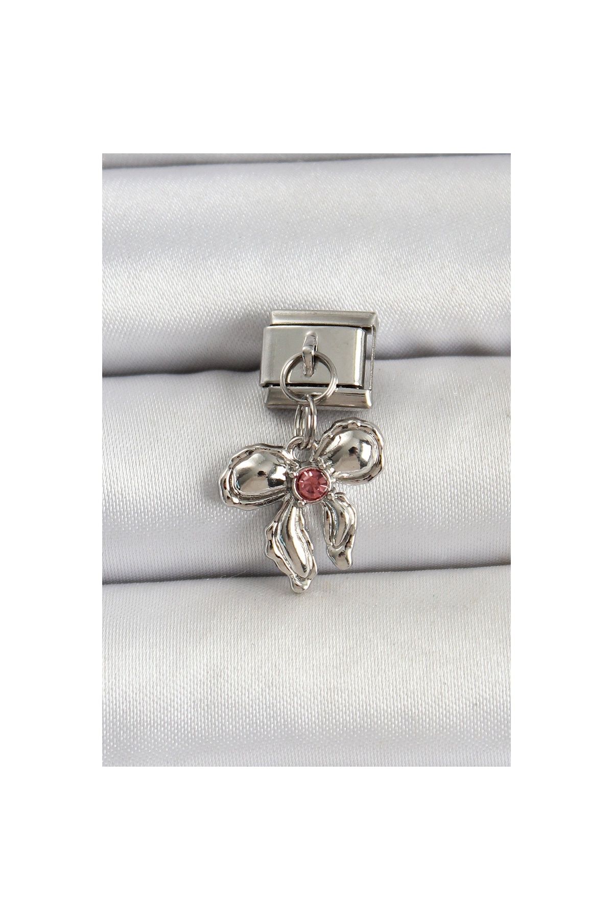 Ayder Timya 316l Çelik Gümüş Renk Fiyonk Model Nomination Charm - Tj-bc1505