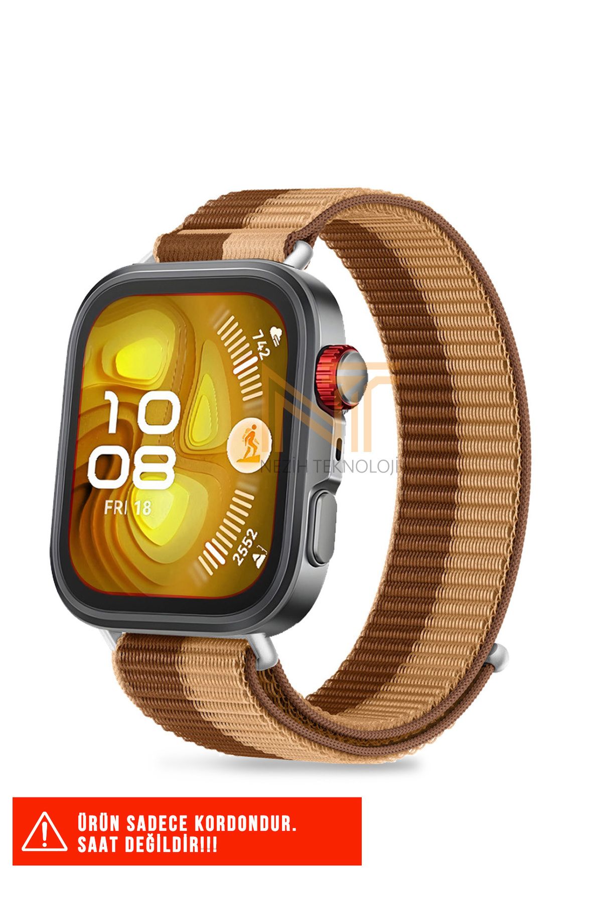 Nezih Case Huawei Fit 4 Pro / Fit 4 / Fit 3 Uyumlu Hasır Örgü Spor Cırtlı Naylon Pratik Kordon
