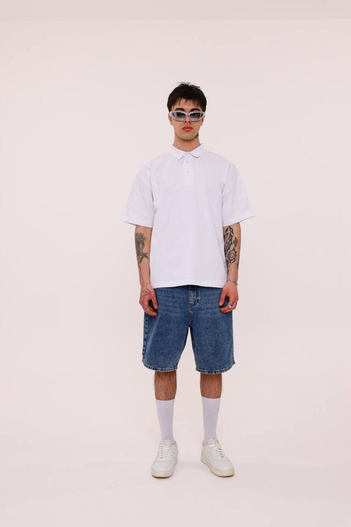 MR.FREGOLİ Boxy Fit Oversize Premium Kalite Polo Yaka Tshirt