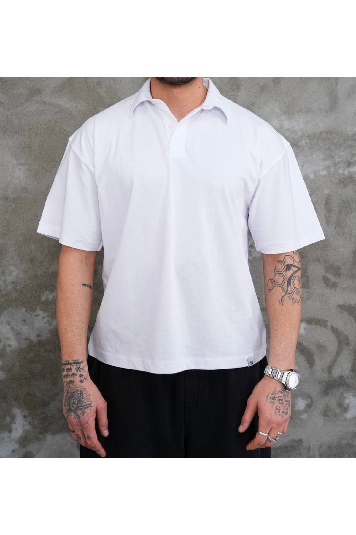 MR.FREGOLİ Boxy Fit Oversize Premium Kalite Polo Yaka Tshirt
