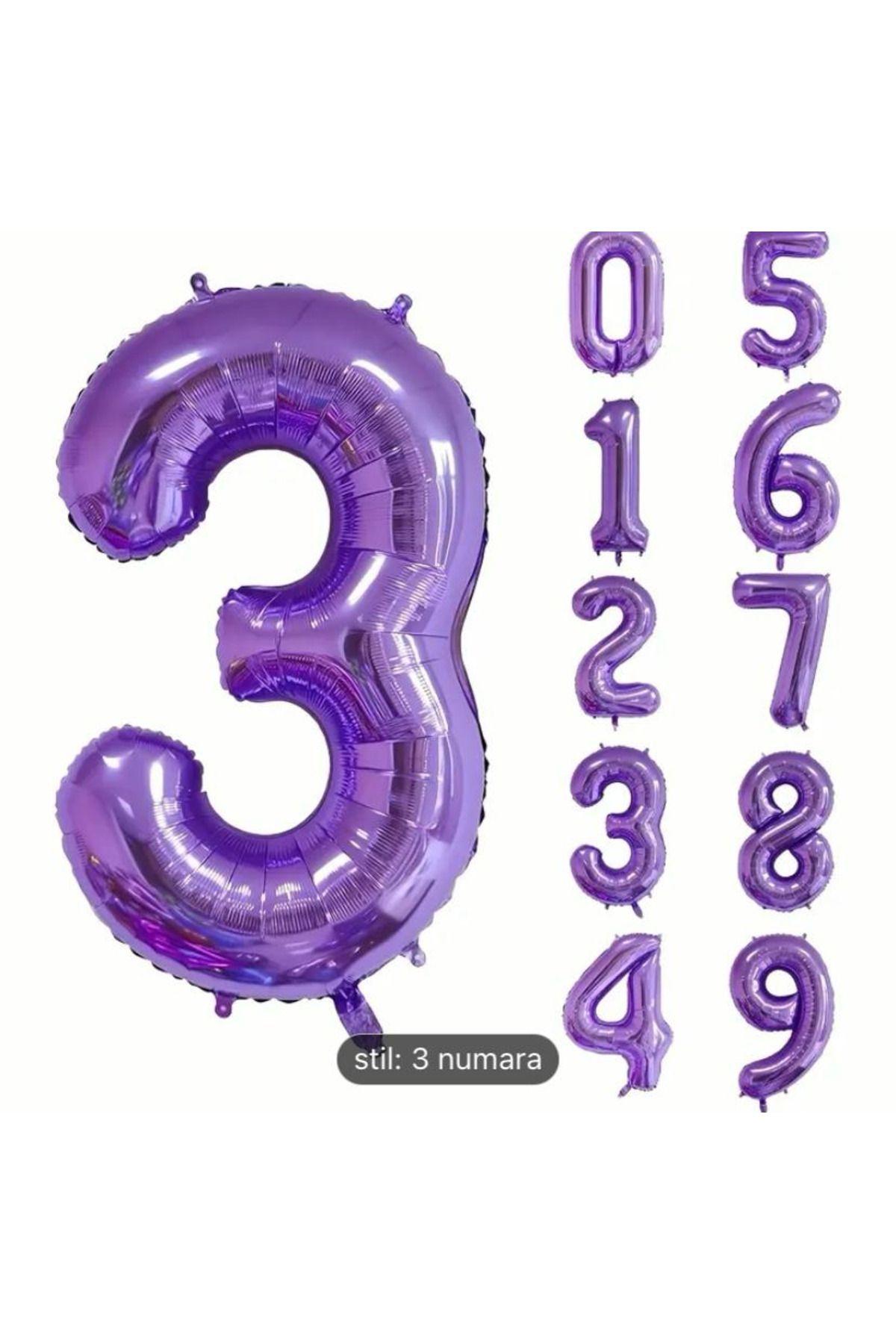 KARNAVAL DÜNYASI 32 İNÇ MOR 3 YAŞ FOLYO BALON