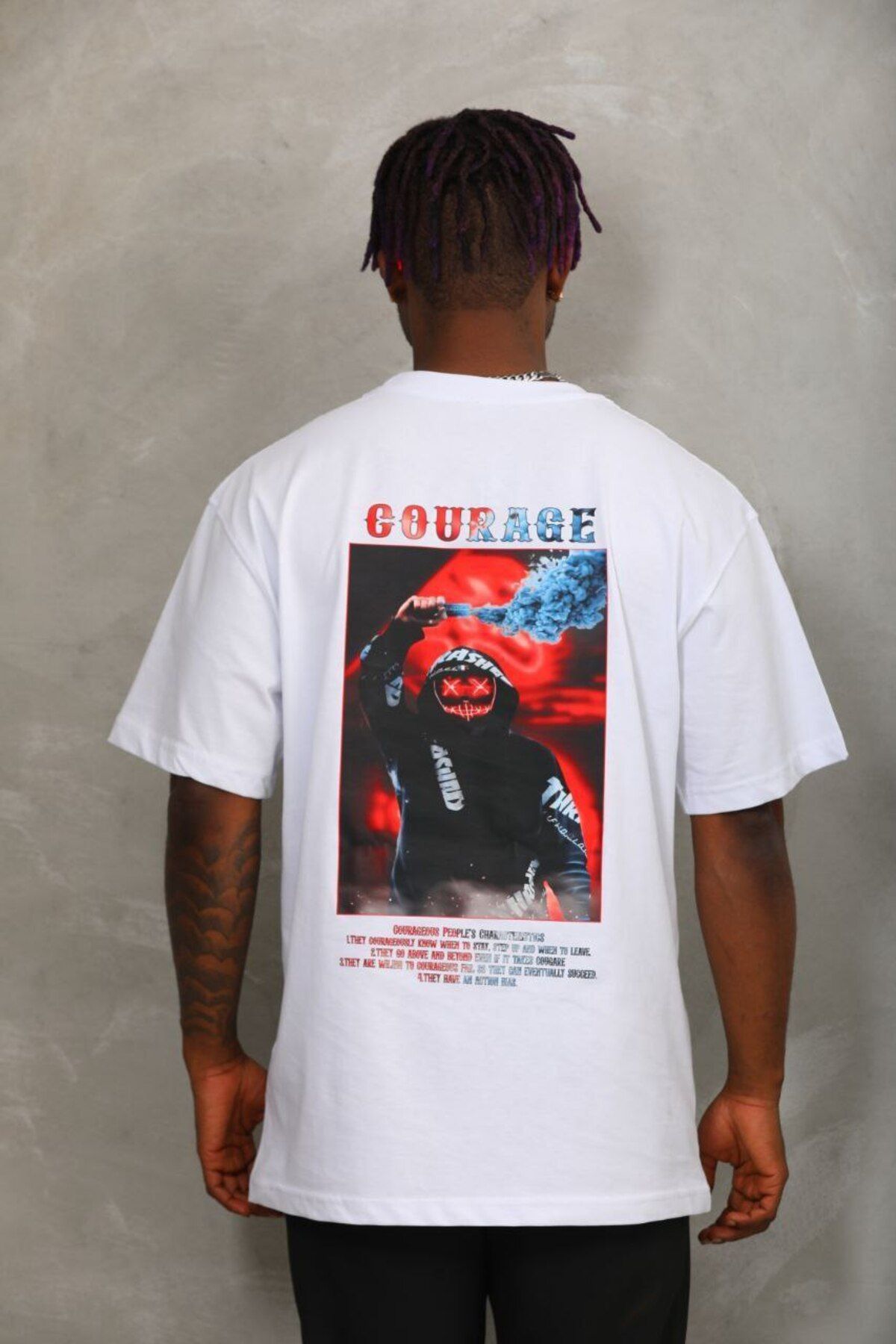 AURA Baskılı Oversize Bisiklet Yaka Unisex T-Shirt