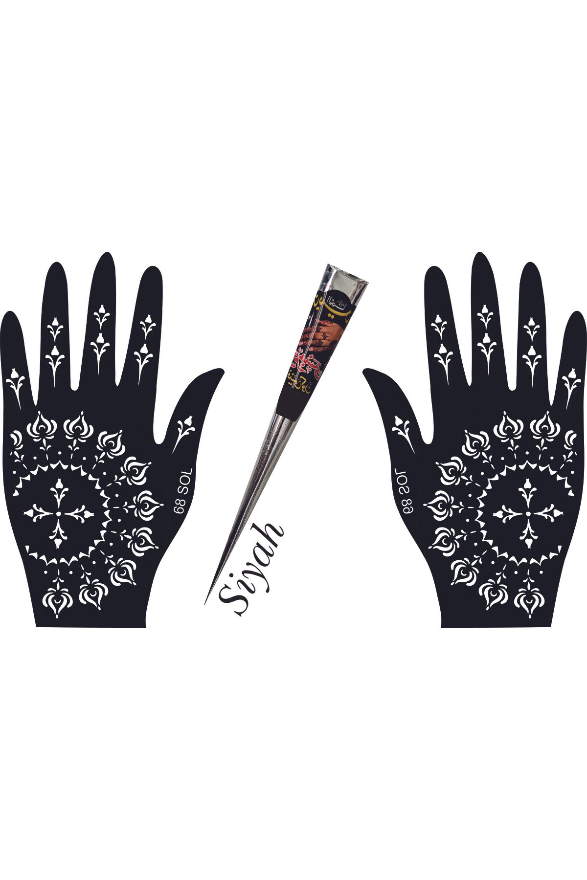 hennadibace El Deseni Kına Kalıbı (GEÇİCİ DÖVME ŞABLONU) Hint Kınası Henna Tattoo Stencil Kına Gecesi