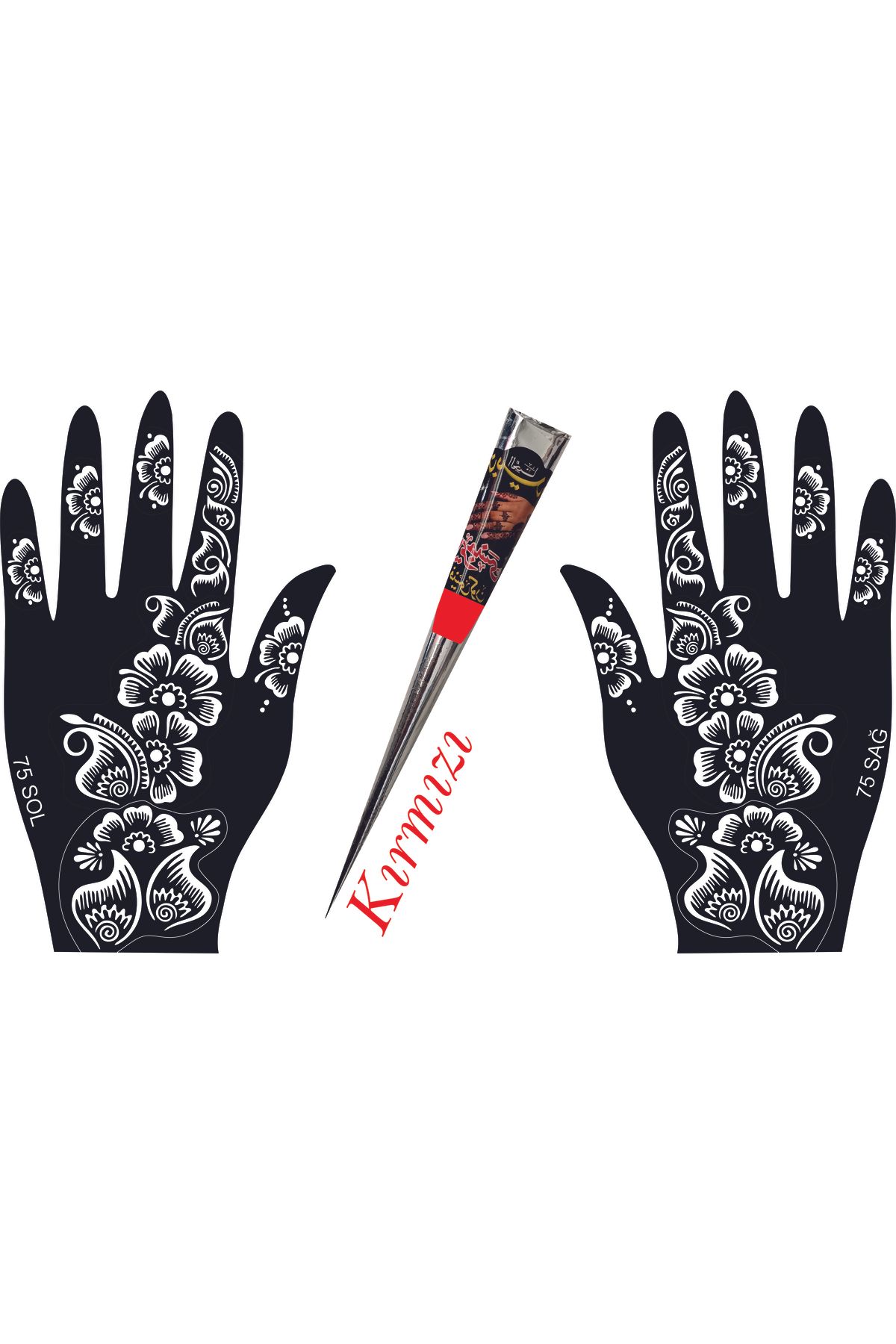 hennadibace El Deseni Kına Kalıbı (GEÇİCİ DÖVME ŞABLONU) Hint Kınası Henna Tattoo Stencil Kına Gecesi