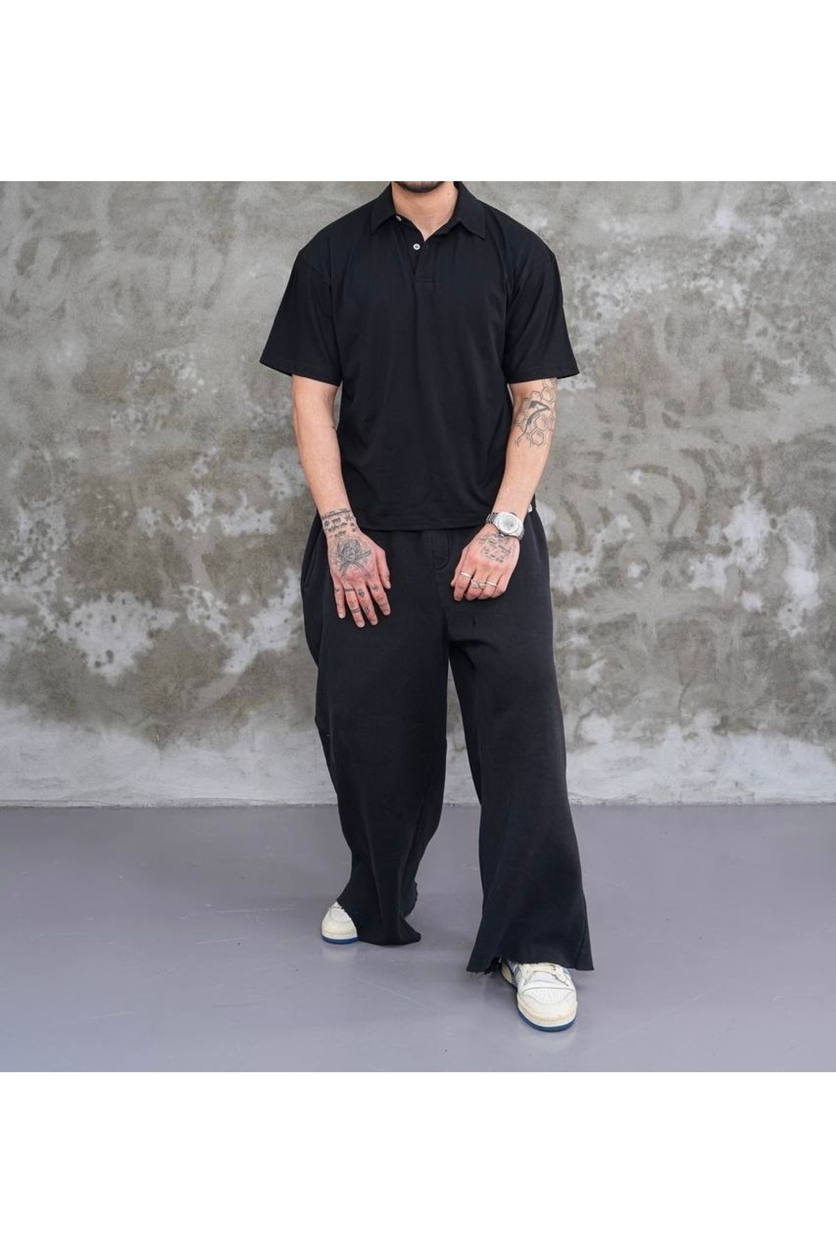 MR.FREGOLİ Boxy Fit Oversize Premium Kalite Polo Yaka Tshirt