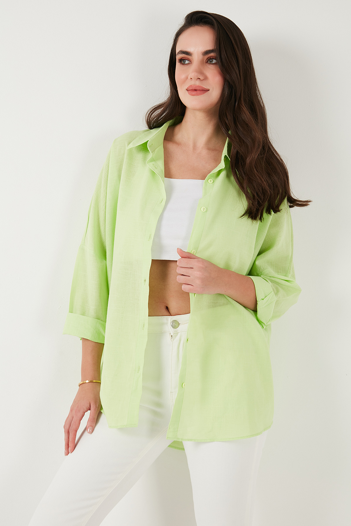 Lela-Stretch Cotton Oversize Fit 2' Li Package Shirt-Undershirt Set Shirt-Undershirt Set 67810014979S2 3