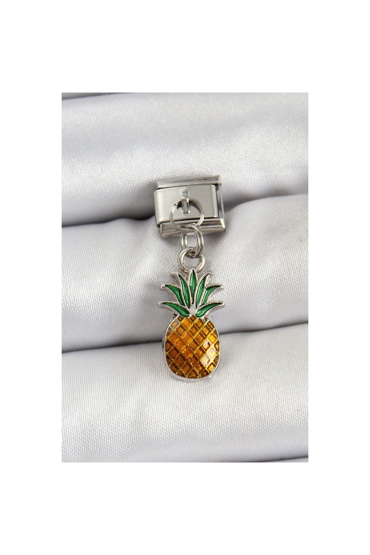 Ayder Timya 316l Çelik Sallantılı Ananas Model Gümüş Renk Nomination Charm - Tj-bc1468
