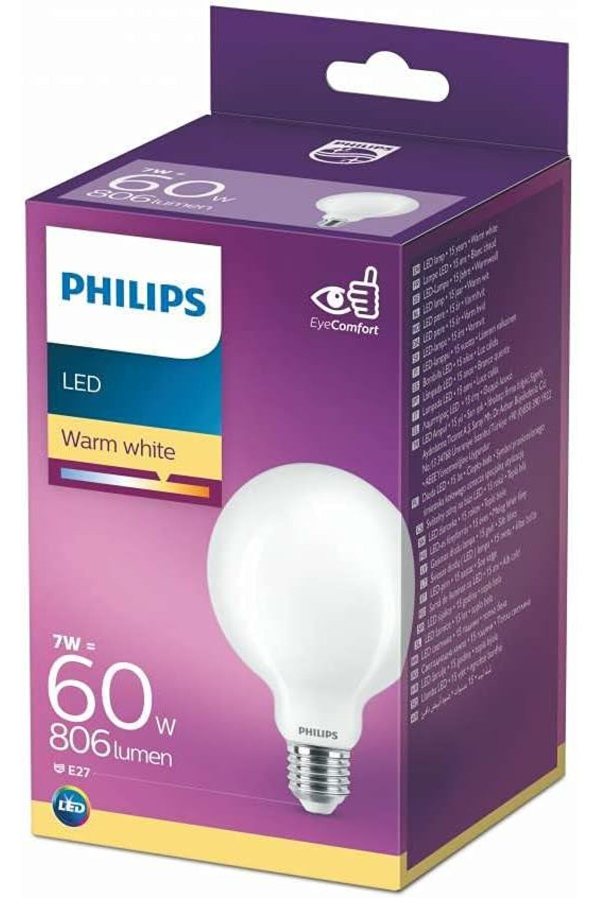 Philips LED classic 60W G93 E27 Sarı Işık Dim Edilmez LED Ampul