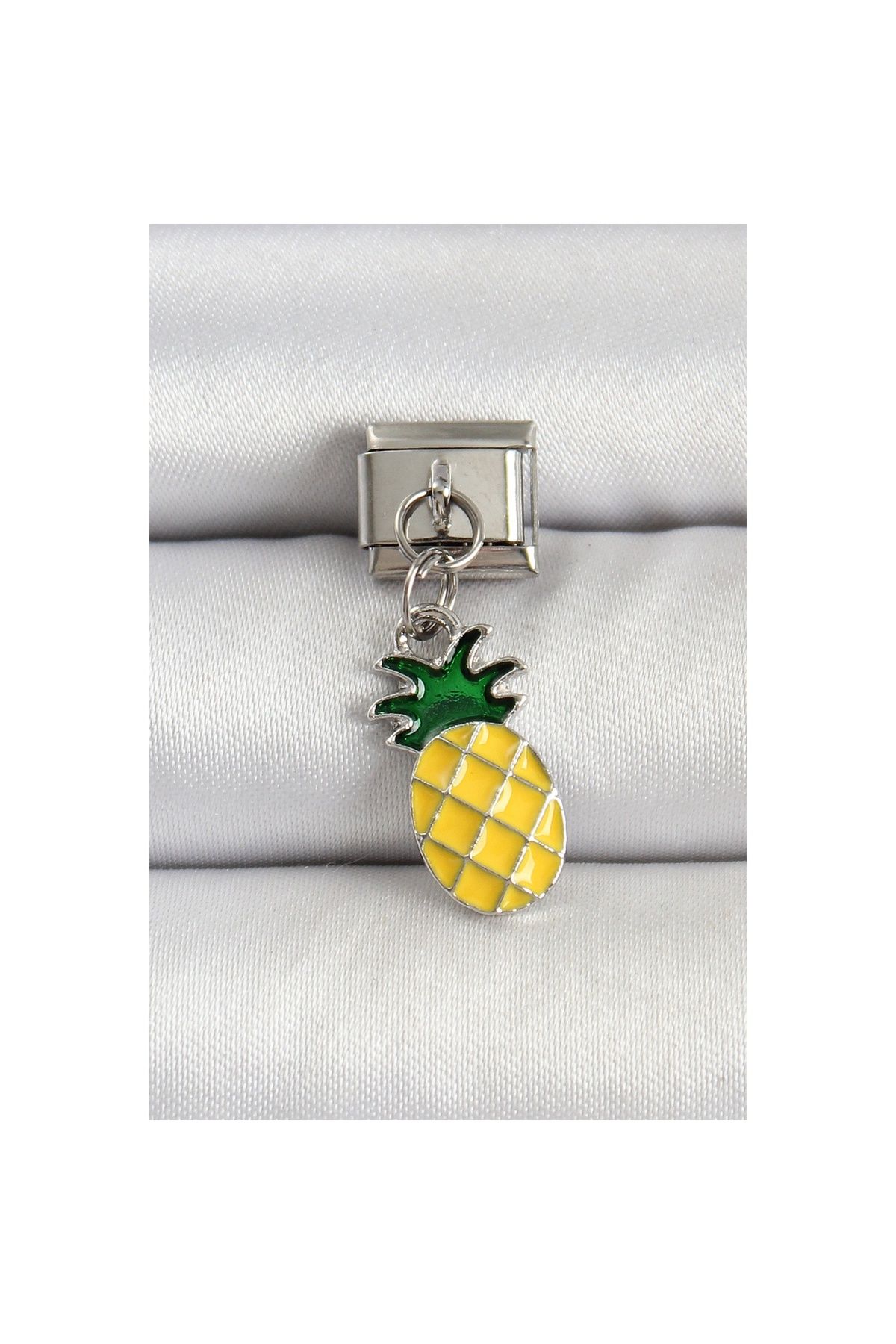 Ayder Timya 316l Çelik Gümüş Renk Ananas Model Nomination Charm - Tj-bc1496