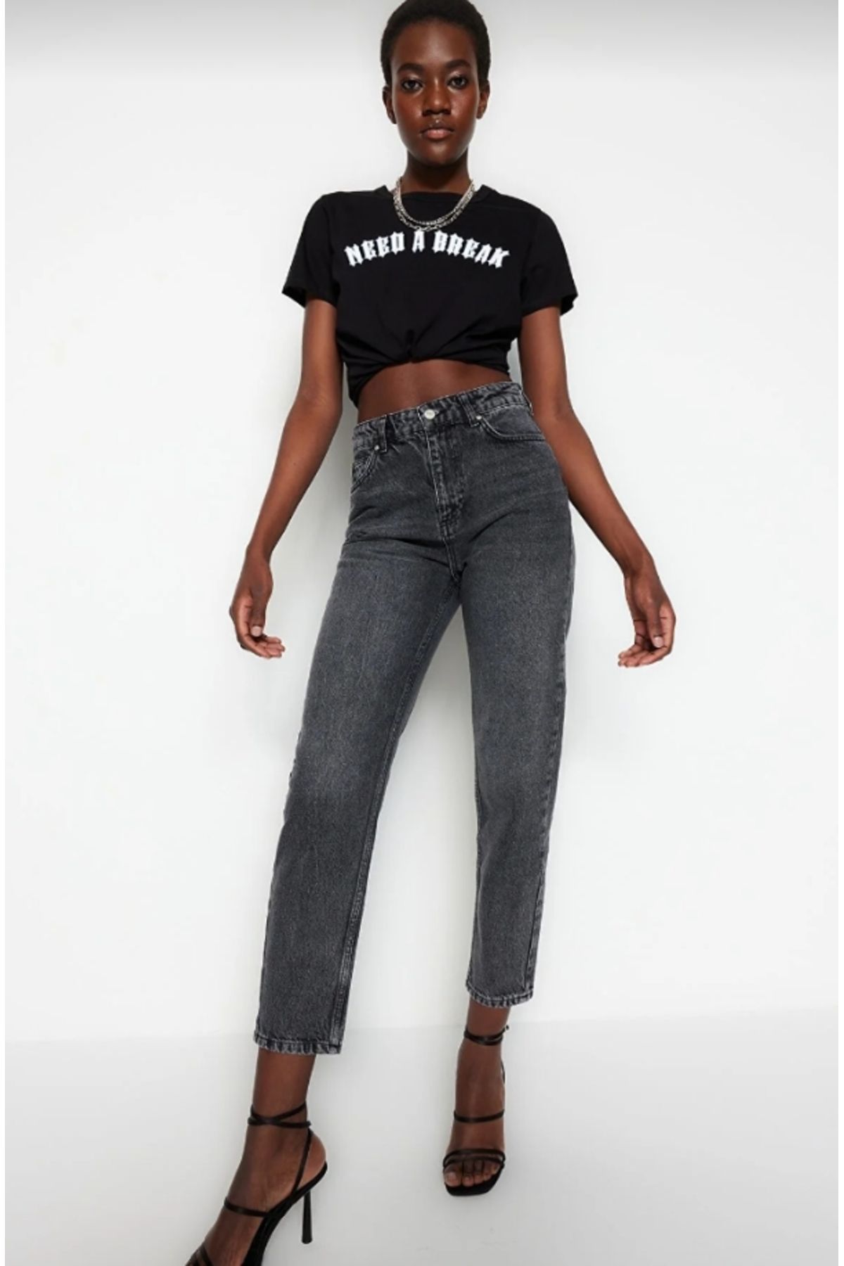 PERESAY Yüksek Bel Mom Jeans