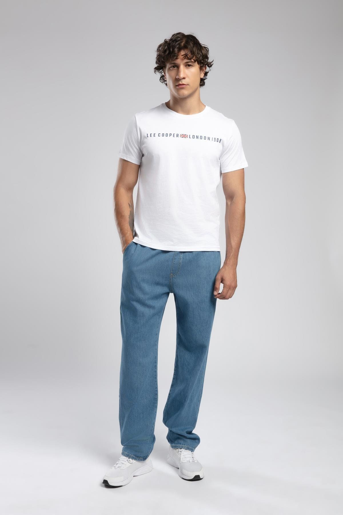 Lee Cooper Loose Normal Bel Normal Kesim Düz Paça Mavi Erkek Jean Pantolon