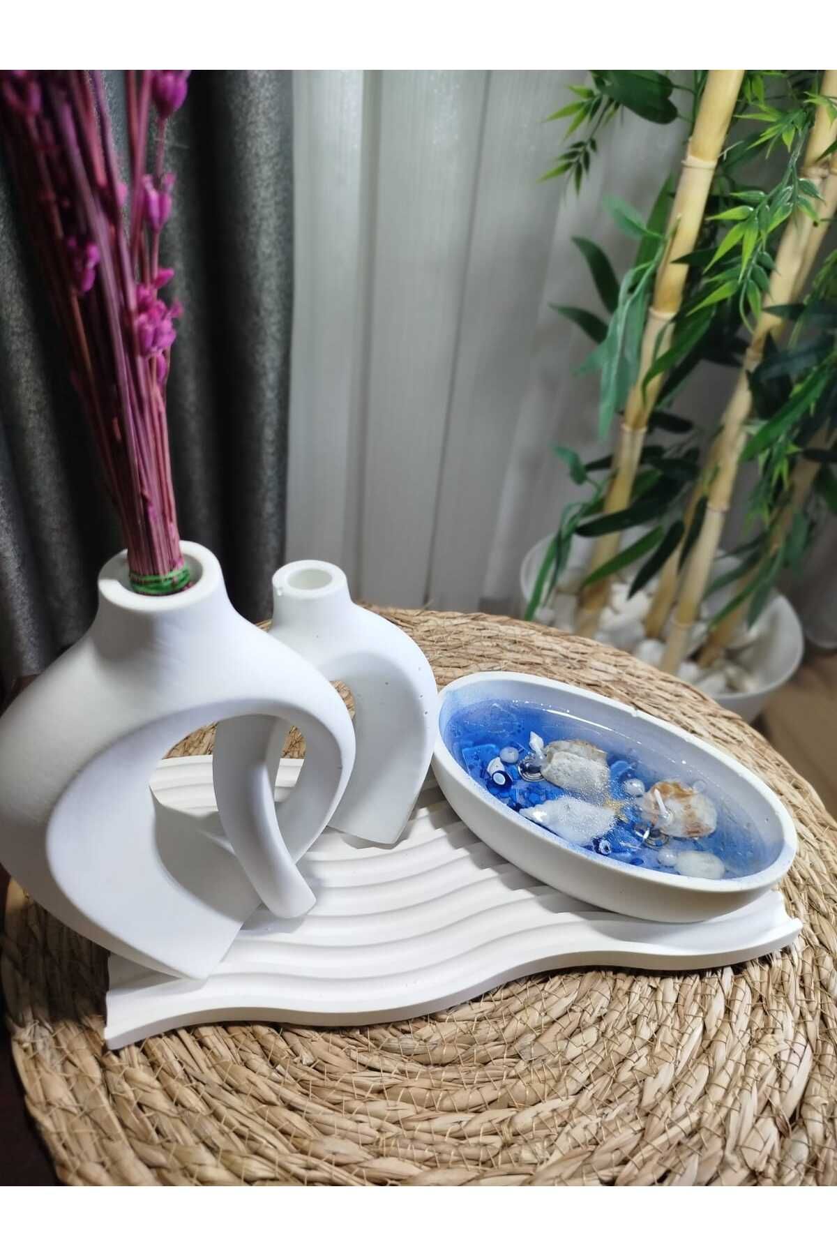Breeze Candle :Kuru çiçekler için Nordic tarzı minimalist vazo & okyanus temalı uzun ömürlü jel mum.