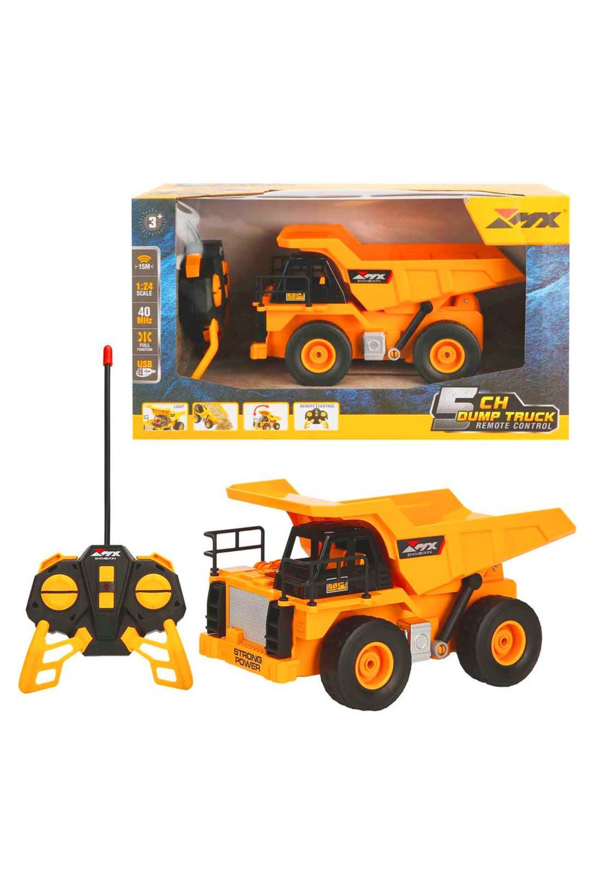 Art Tone PASİFİK KUMANDALI DAMPERLİ KAMYON Z6811A 5CH F/F R/C 40MHZ USB 1:24 IŞIKLI 3+