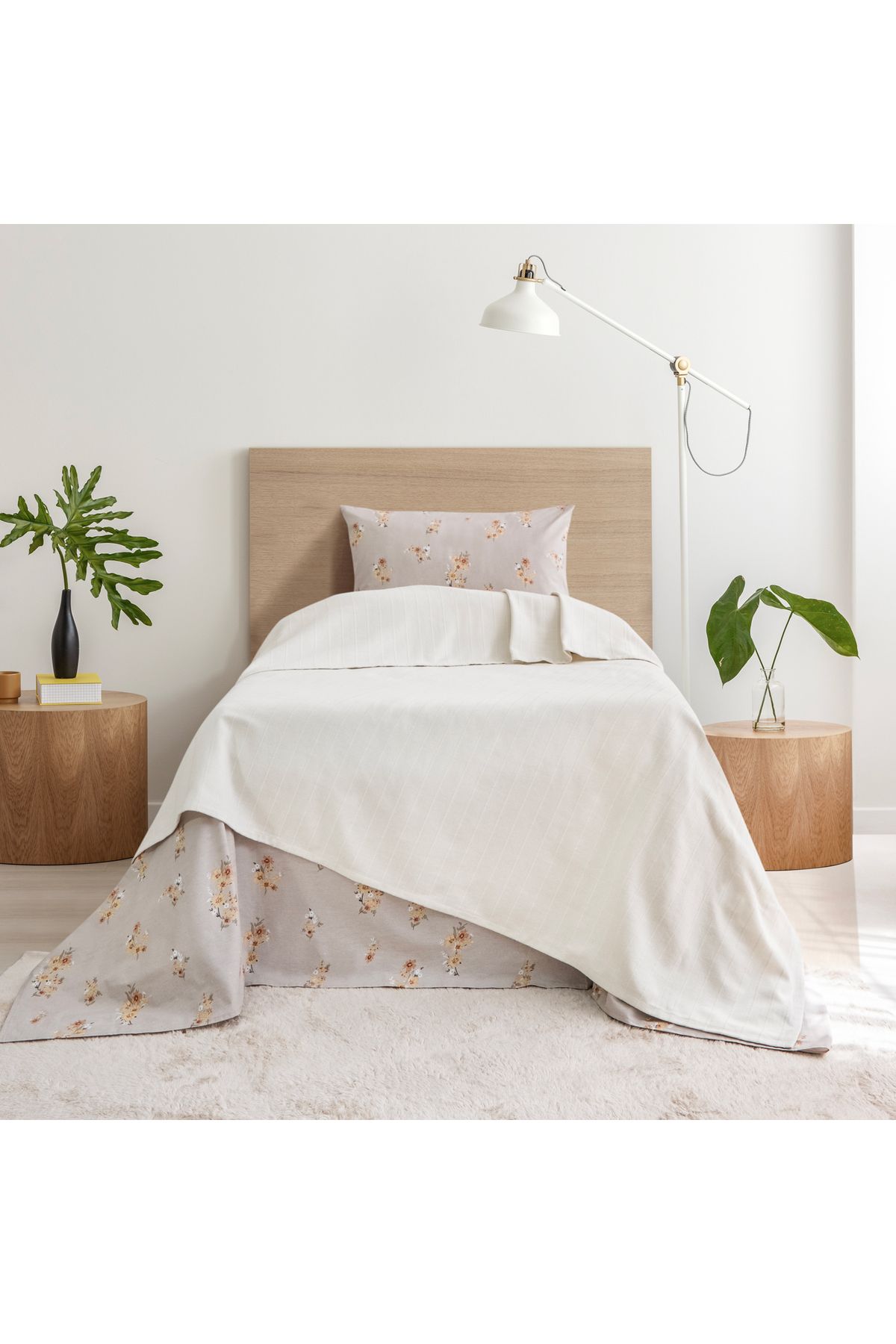 Schafer Home Hera Tek Kişilik Pike Takımı 3 Parça-Ekru