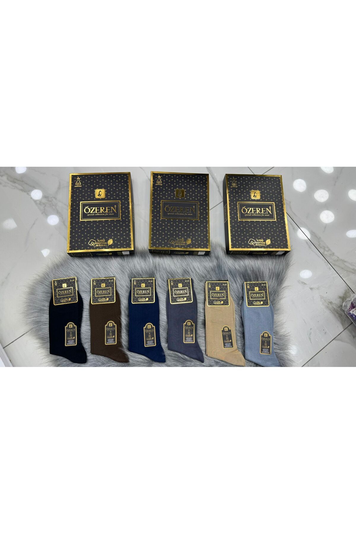 Fily İç Giyim ÖZEREN Lüx %100 Pamuk Modal Erkek Çorap EKONOMİK PAKET (12 ADET)