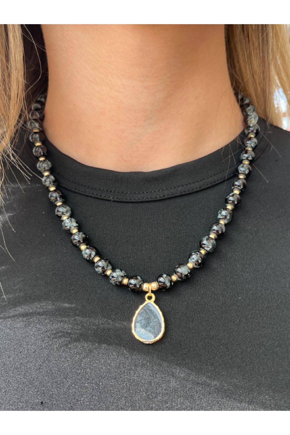 Jewerly Taş Gold Kaplama Tasarım Kolye