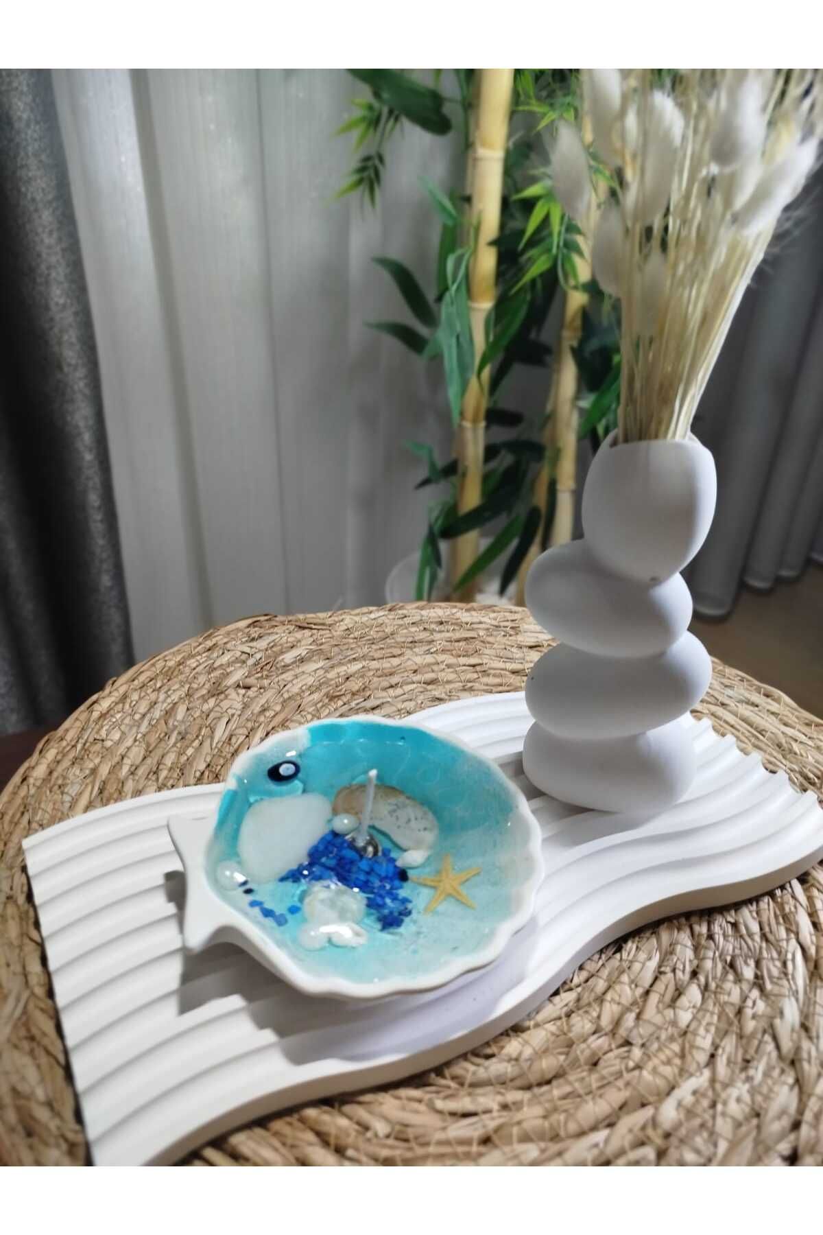Breeze Candle :Kuru çiçekler için Nordic tarzı minimalist vazo & okyanus temalı uzun ömürlü jel mum.