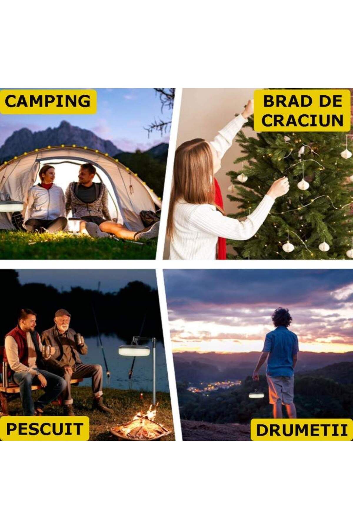 SIKS-Camping Light String, With Flashlight and External Battery Function, 20 m, 5 Lighting Modes 5