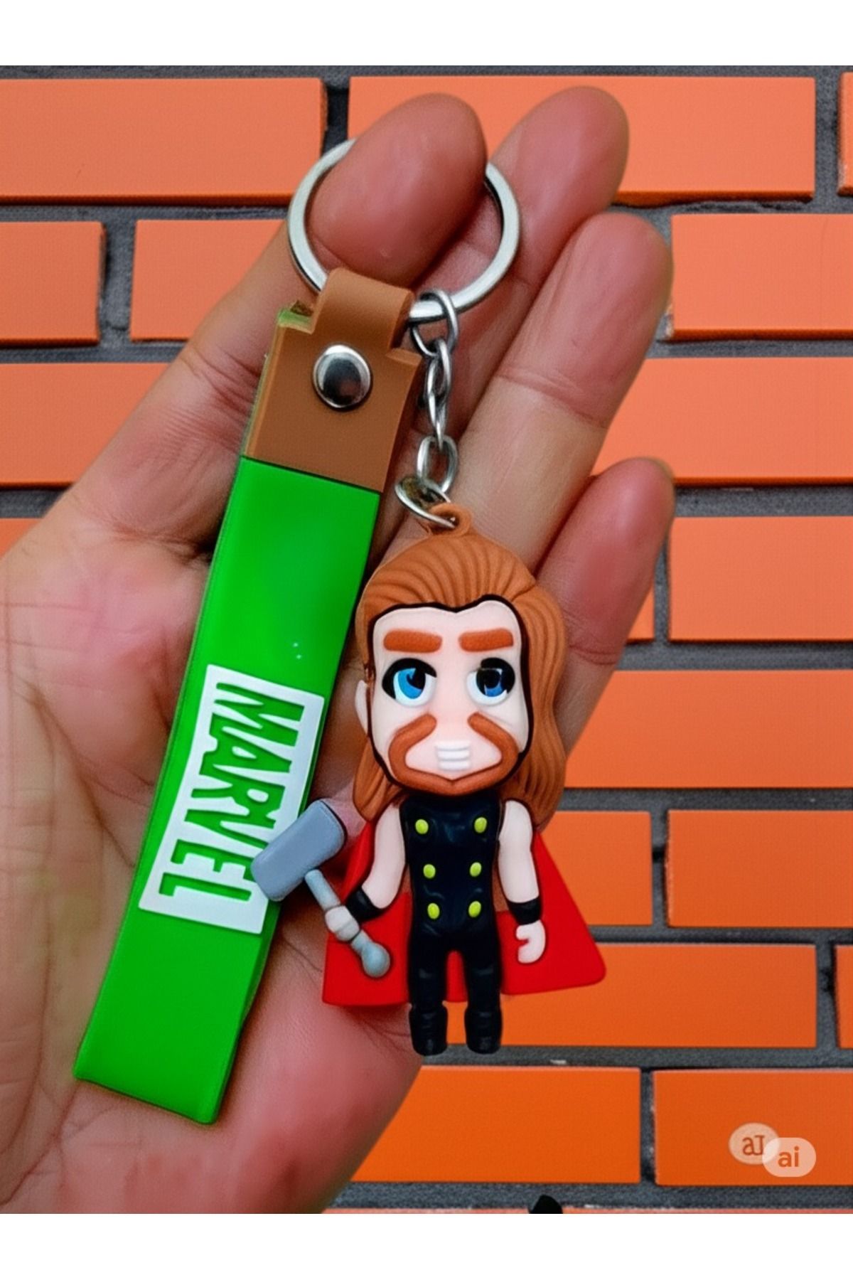 Mimi Aksesuar 3D Marvel Süper Kahraman (THOR) Silikon AnahtarlıK & Çanta Aksesuarı