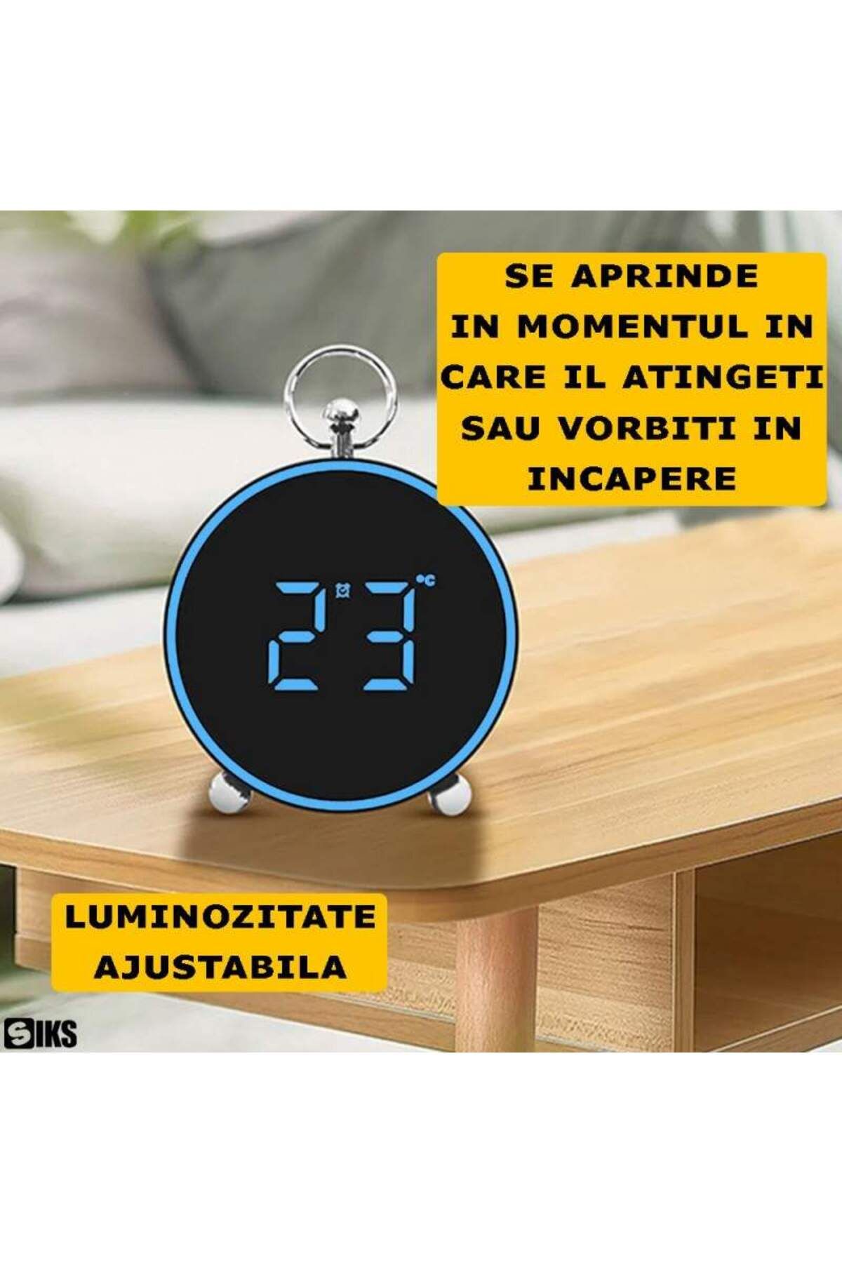SIKS-Digital Table Or Wall Clock, With Blue Display, Customizable Alarm, Snooze, Led Light 3