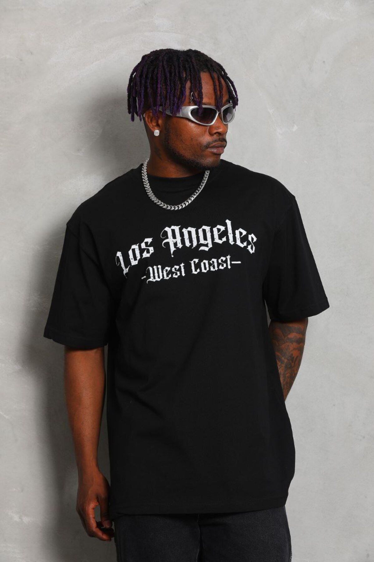 AURA Baskılı Oversize Bisiklet Yaka Unisex T-Shirt