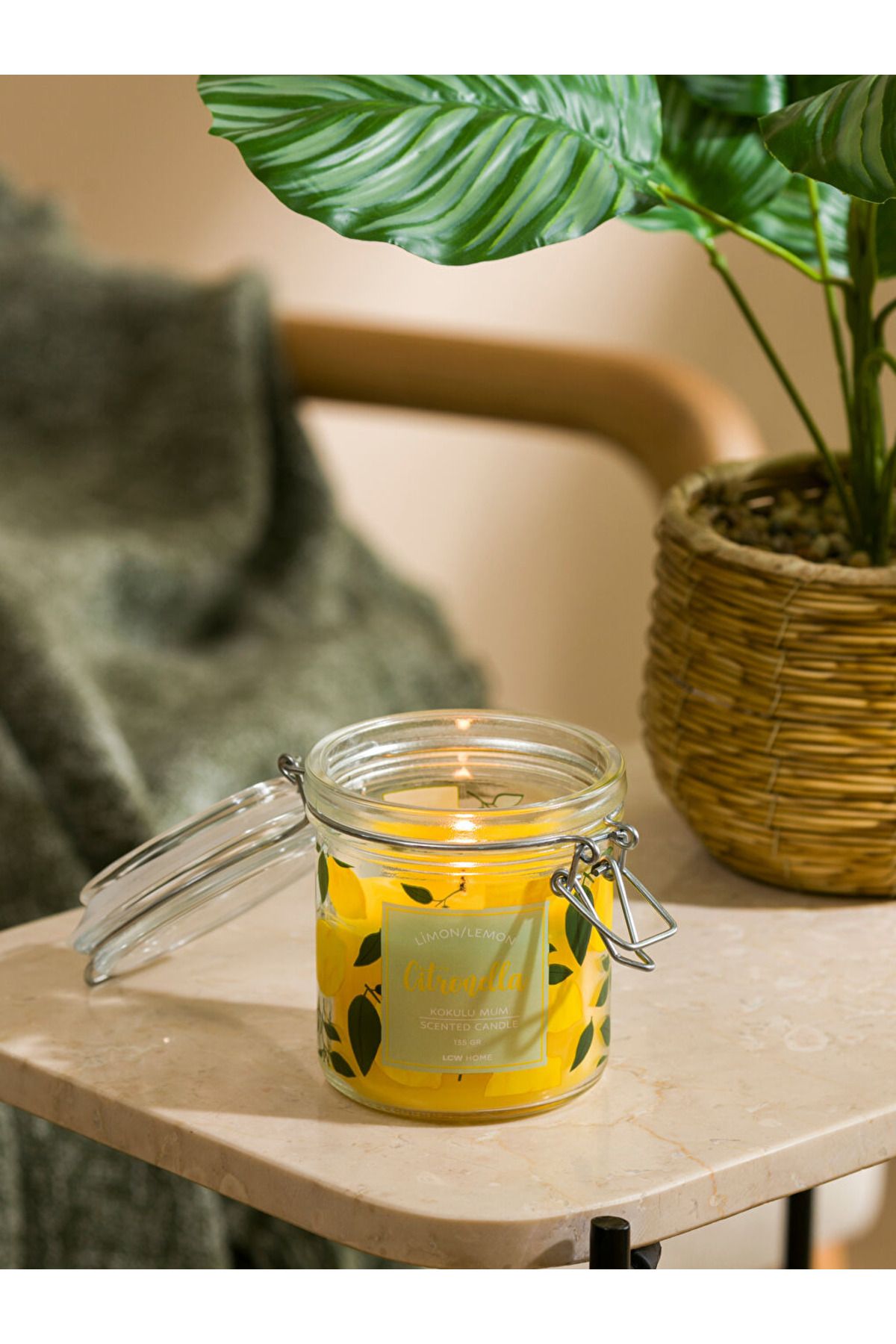 LC Waikiki LCW HOME Sarı Limon Kokulu Dekoratif Mum