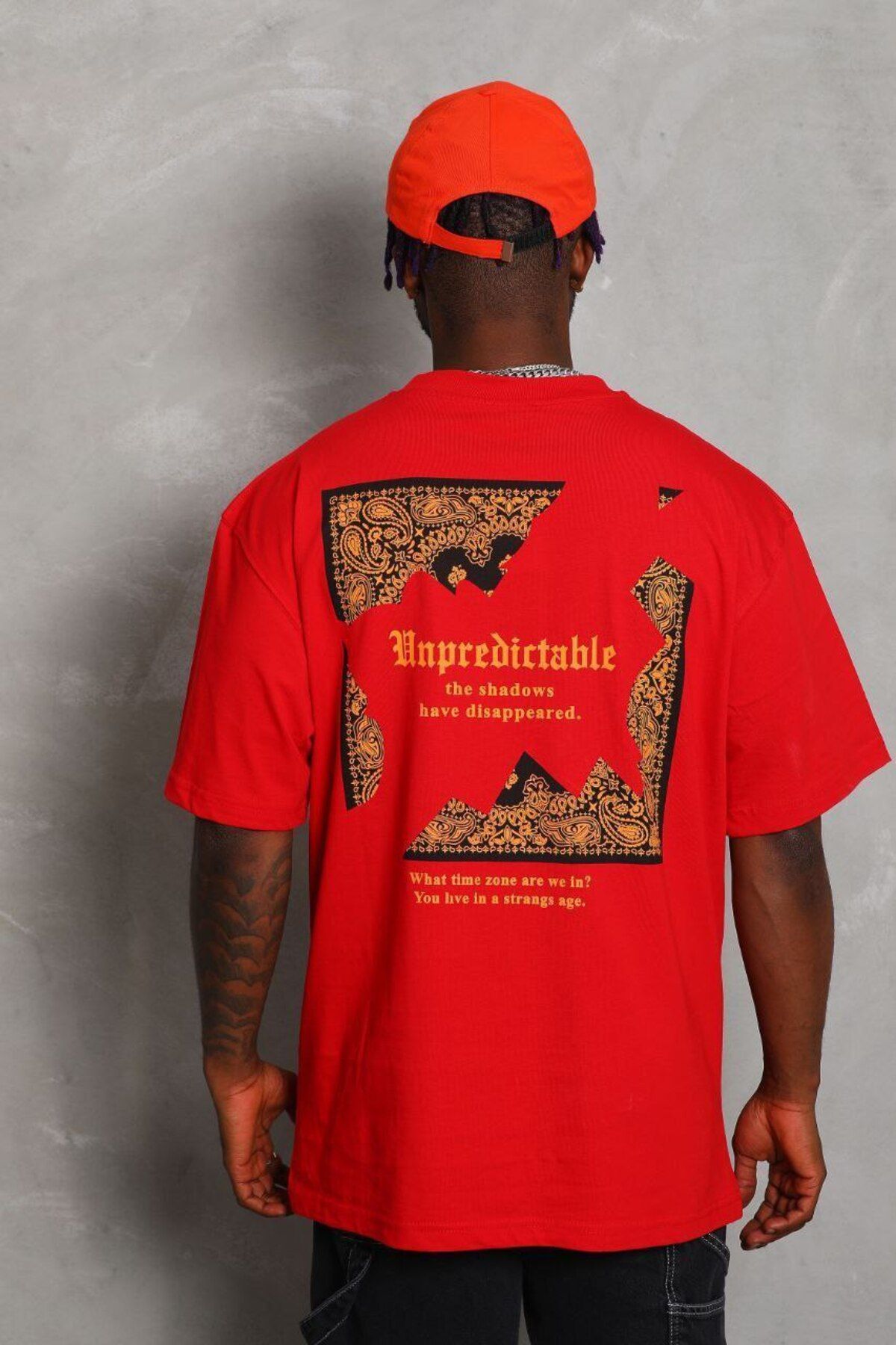 AURA Baskılı Oversize Bisiklet Yaka Unisex T-Shirt
