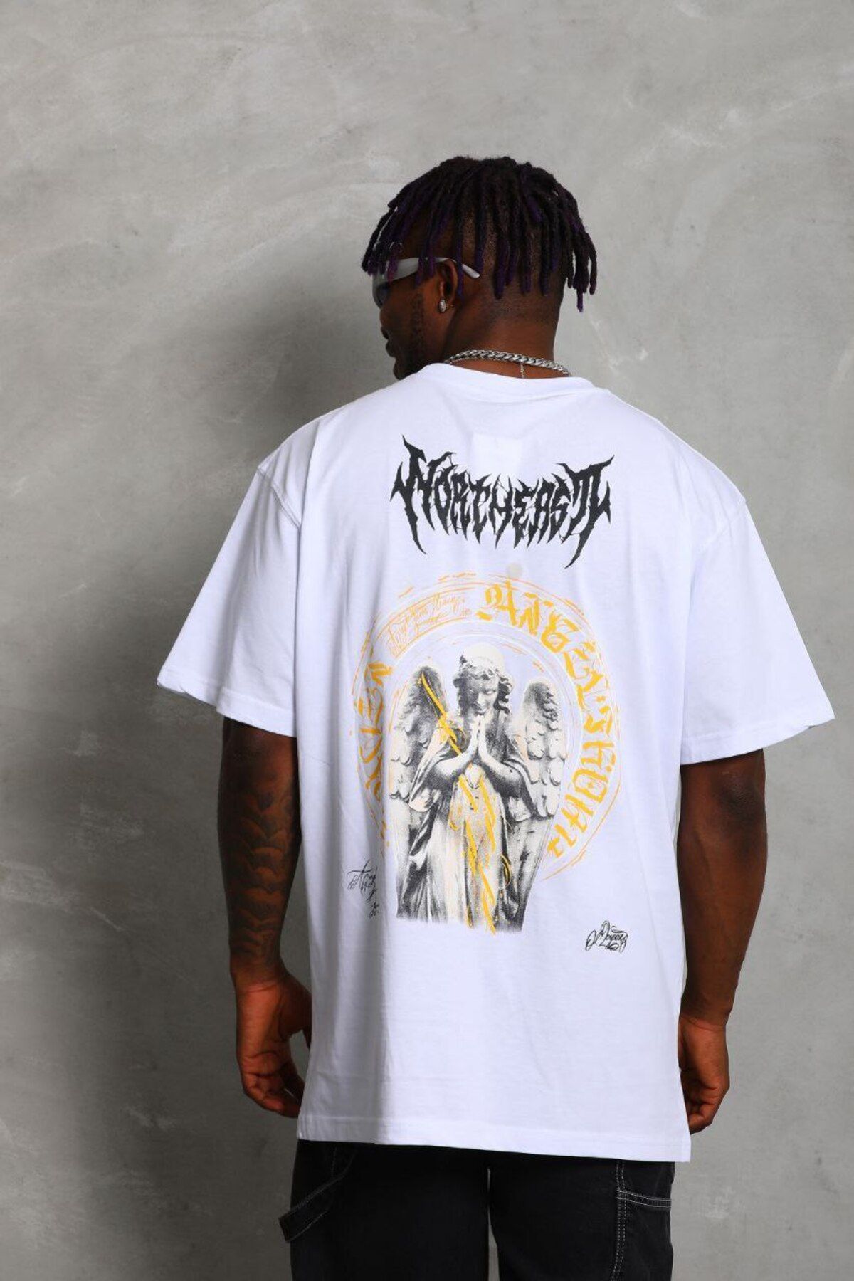 AURA Baskılı Oversize Bisiklet Yaka Unisex T-Shirt