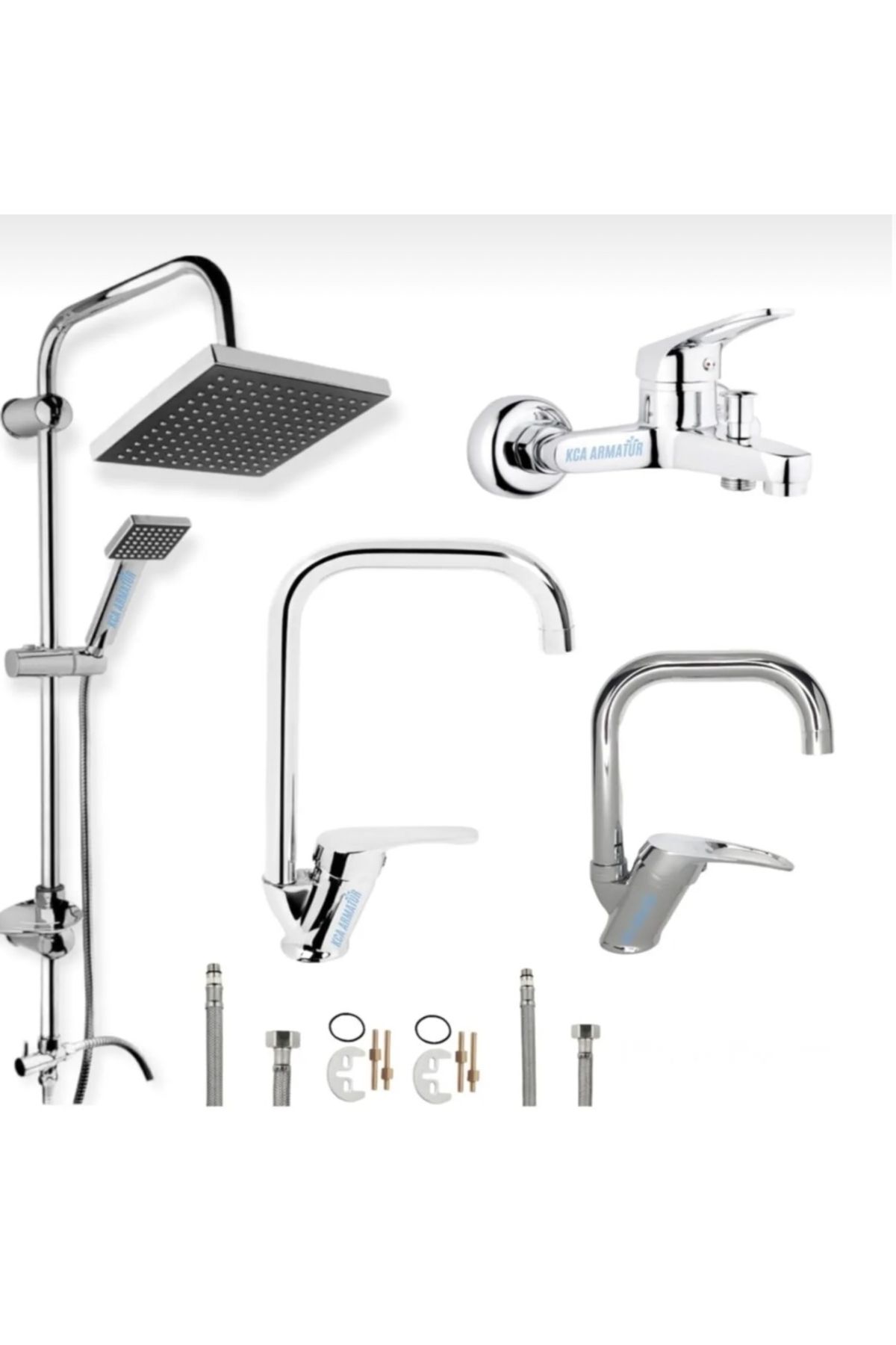 BDL ARMATÜR KCA ROBOT DUŞ SİSTEMİ BANYO LAVABO MUTFAK MUSLUĞU ÇEŞMESİ BATARYASI 4’LÜ FULL SET