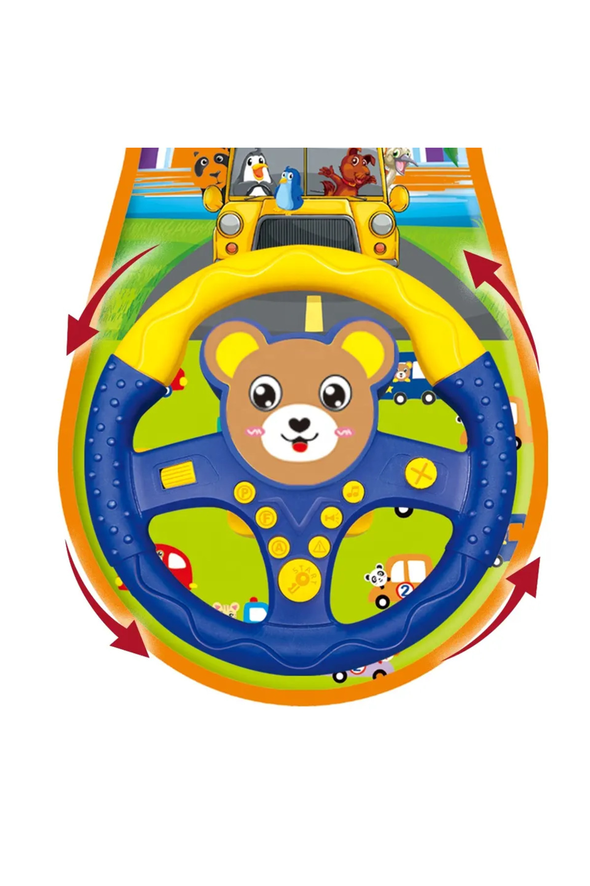 LUDIRO-Interactive Steering Wheel with Sounds, Lights and Mirror, To Hang in the Car, Multiple Activities, + 9 Months 4