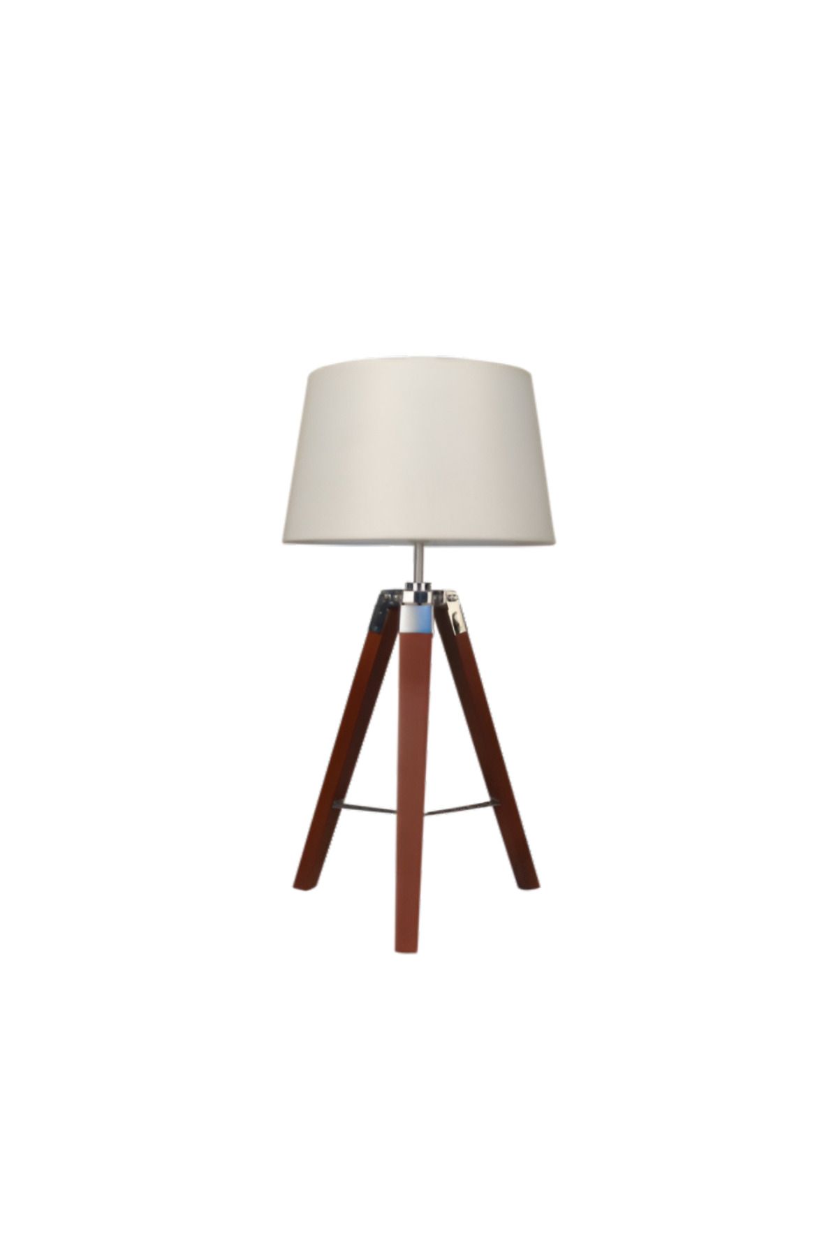 micasa-40W E27 Modern and Elegant Design Single Bulb Illumination Table Lamp White and Brown 2