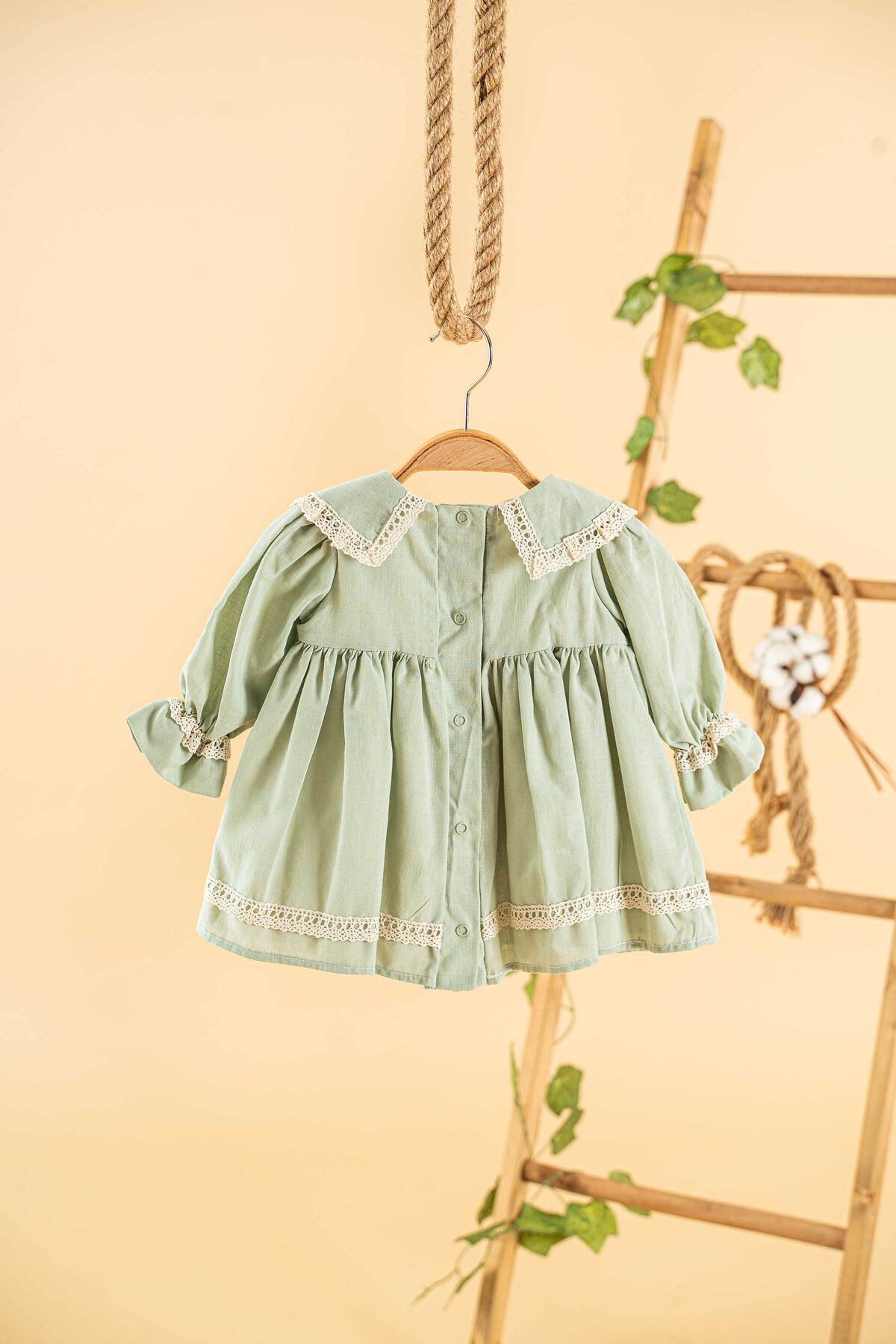 Mini Chics Başak Uzun Kol Bebek Elbise fotoğrafı 2 (önizleme)