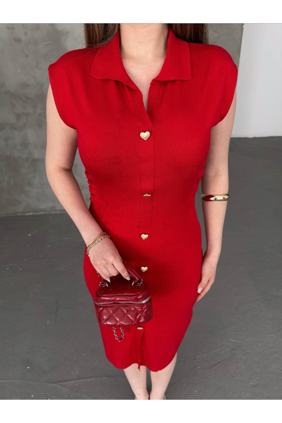 Abalı Yeni sezon yazlık triko elbise (model iplik )