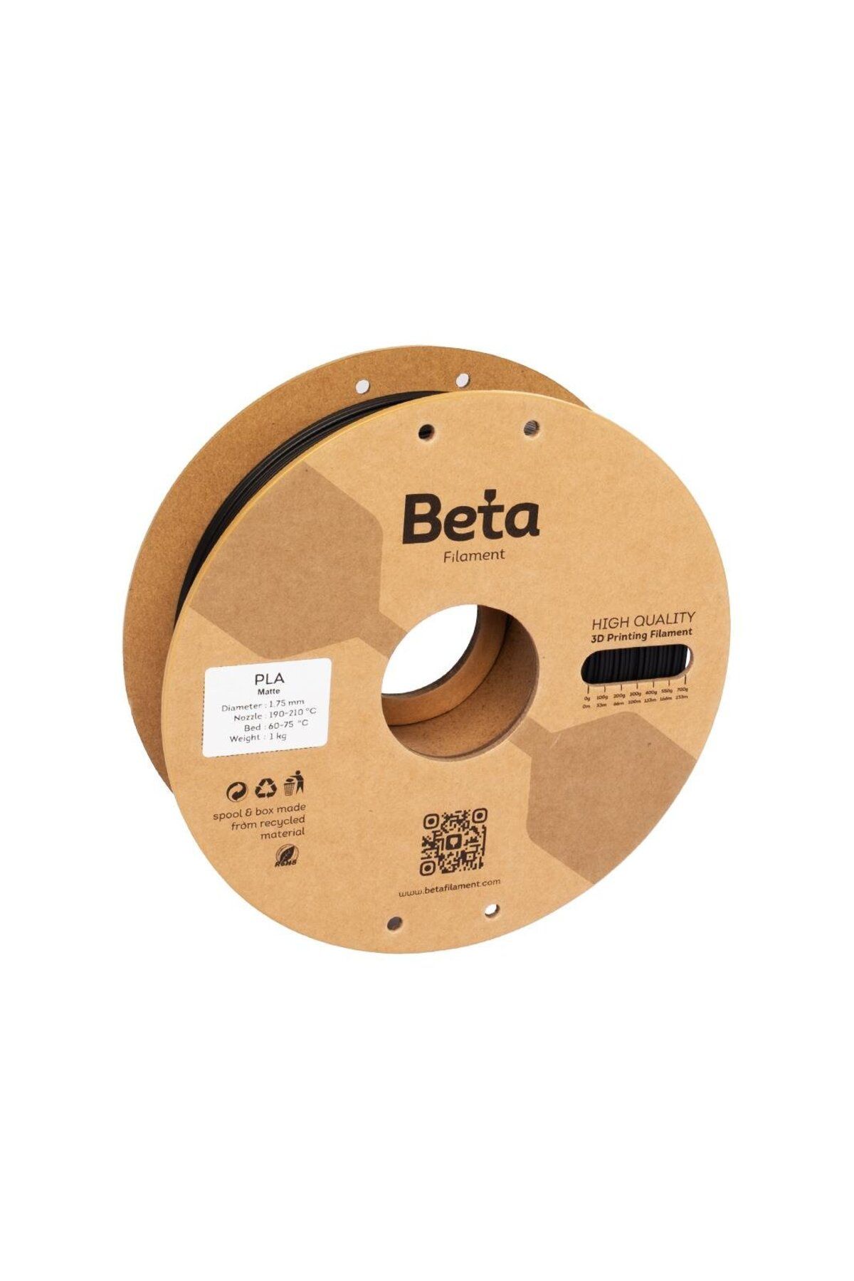 Beta Filament Beta PLA-Matte Filament Black
