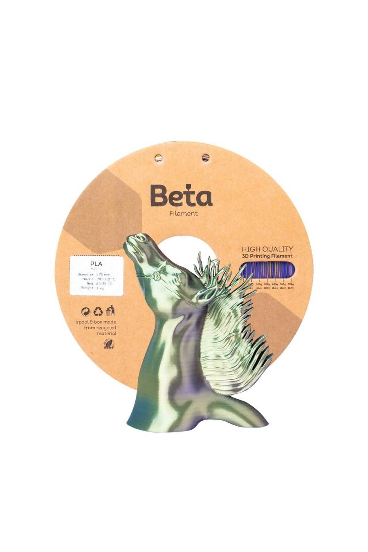 Beta Filament Beta PLA-Mystic Silk Filament Blue Purple Yellow