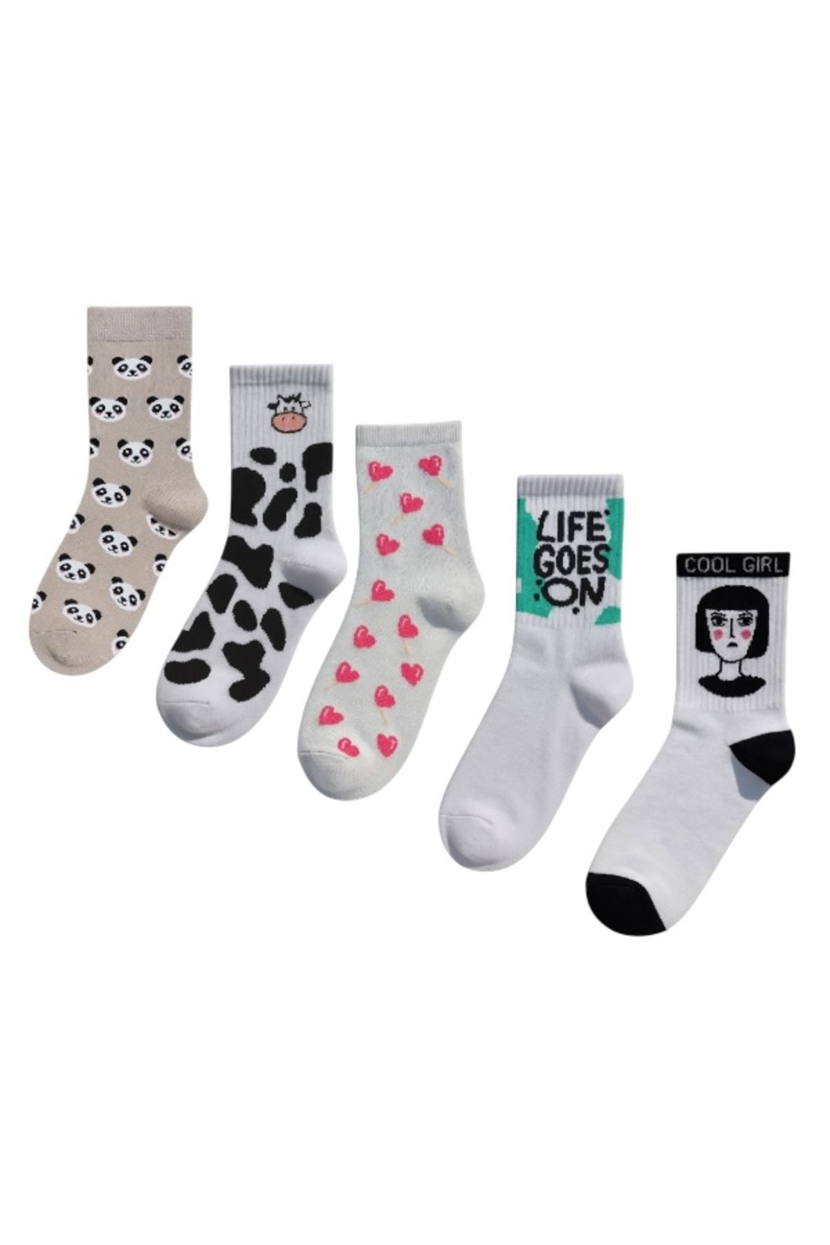 Goma Goma Socks 5li Renkli Desenli Çorap Seti Yumuşak Dokulu Eğlenceli Tasarımlar
