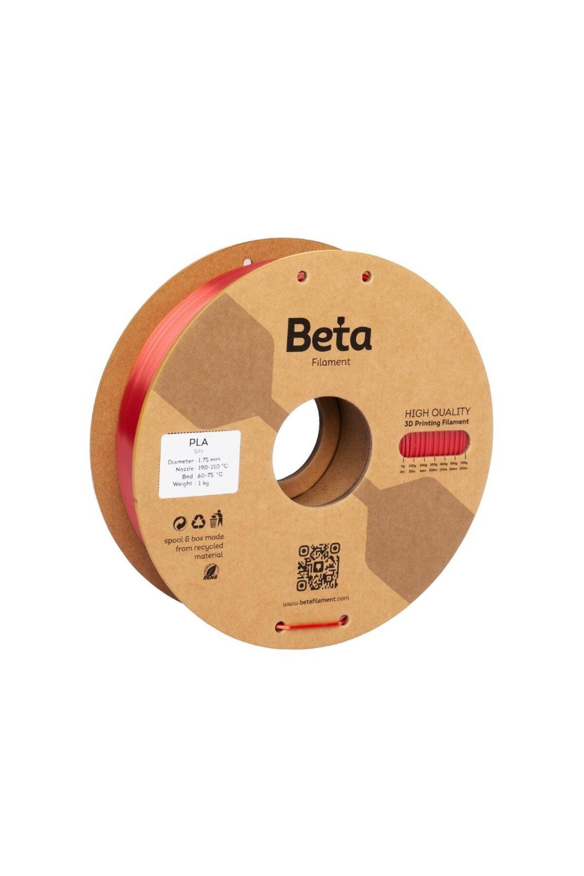 Beta Filament Beta PLA-Silk Filament Red