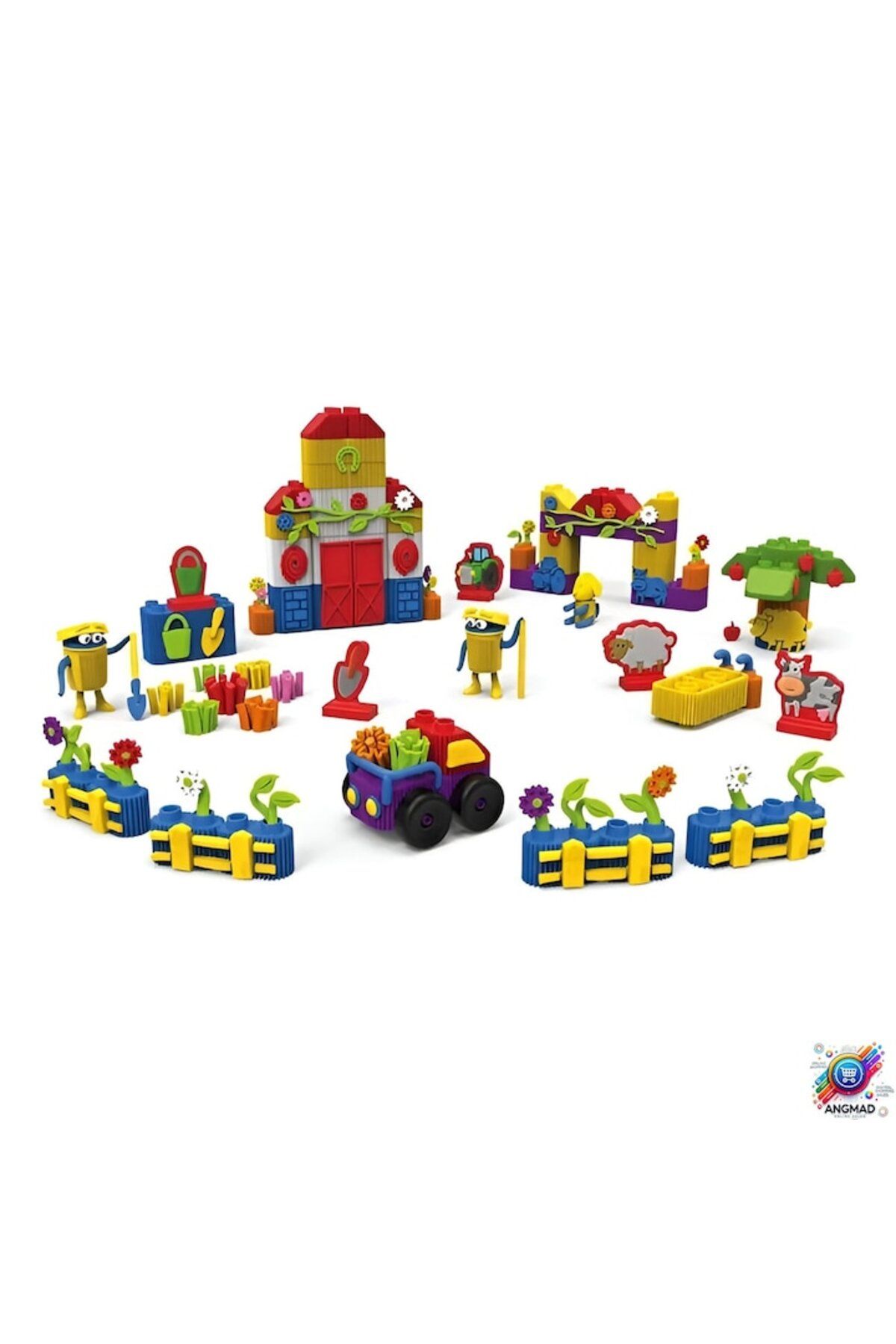 Playdoh Blocks-ANGMAD Creation Set with 83 pieces: 4 Play-Doh containers and educational bricks, for creating a far 2