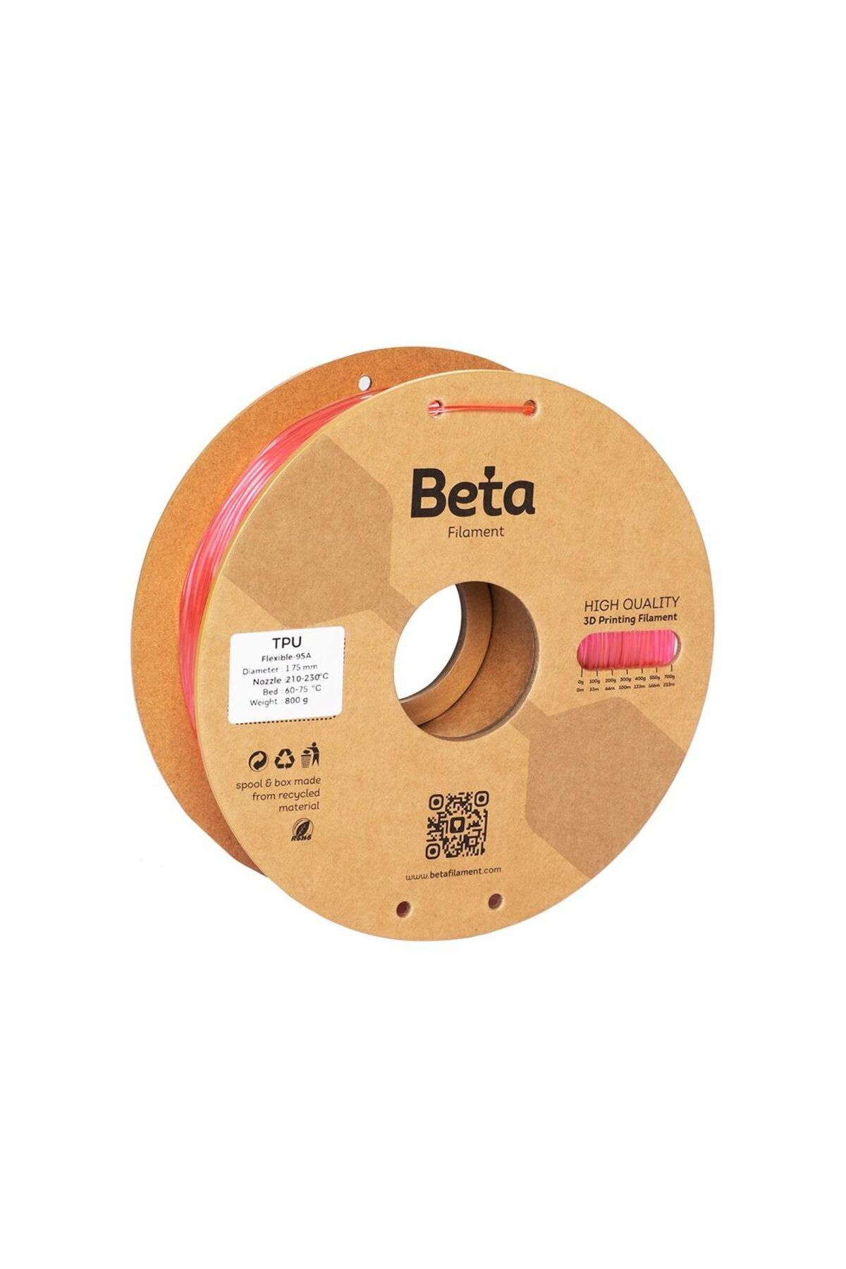 Beta Filament Beta TPU 95A Filament Transparent Raspberry Red