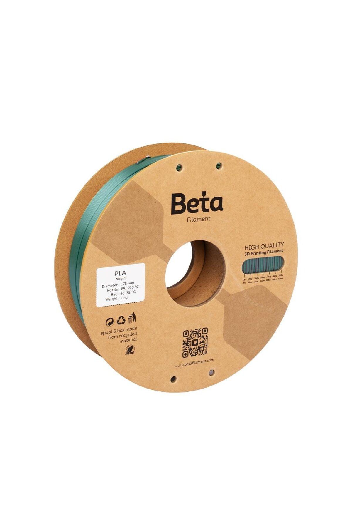 Beta Filament Beta PLA-Magic Silk Rose Red-Green